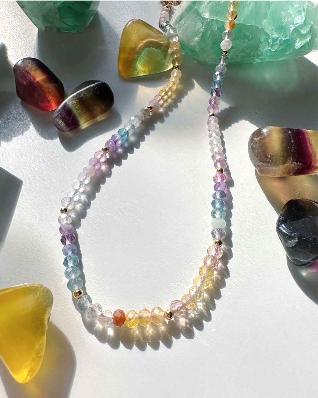Rainbow Fluorite Candy Necklace - RTS - Baltic Mermaid