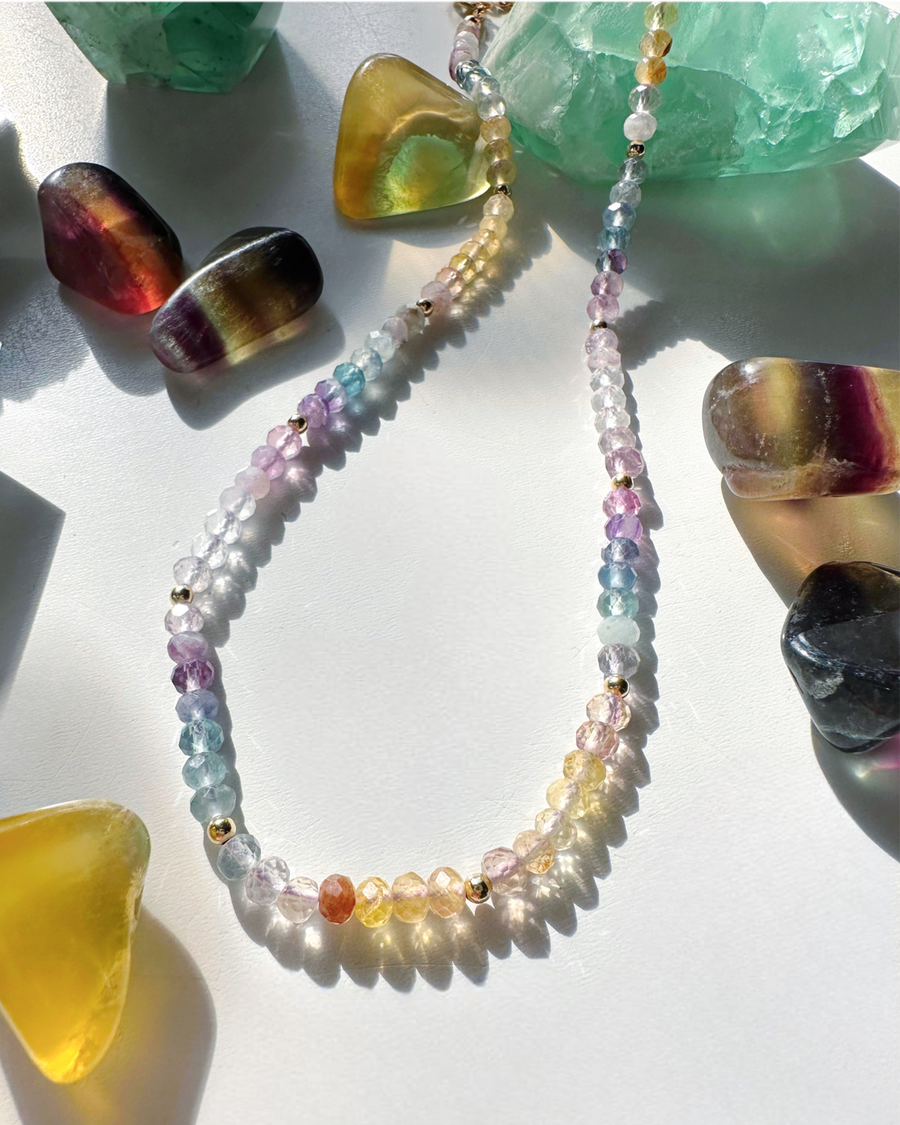 Rainbow Fluorite Candy Necklace
