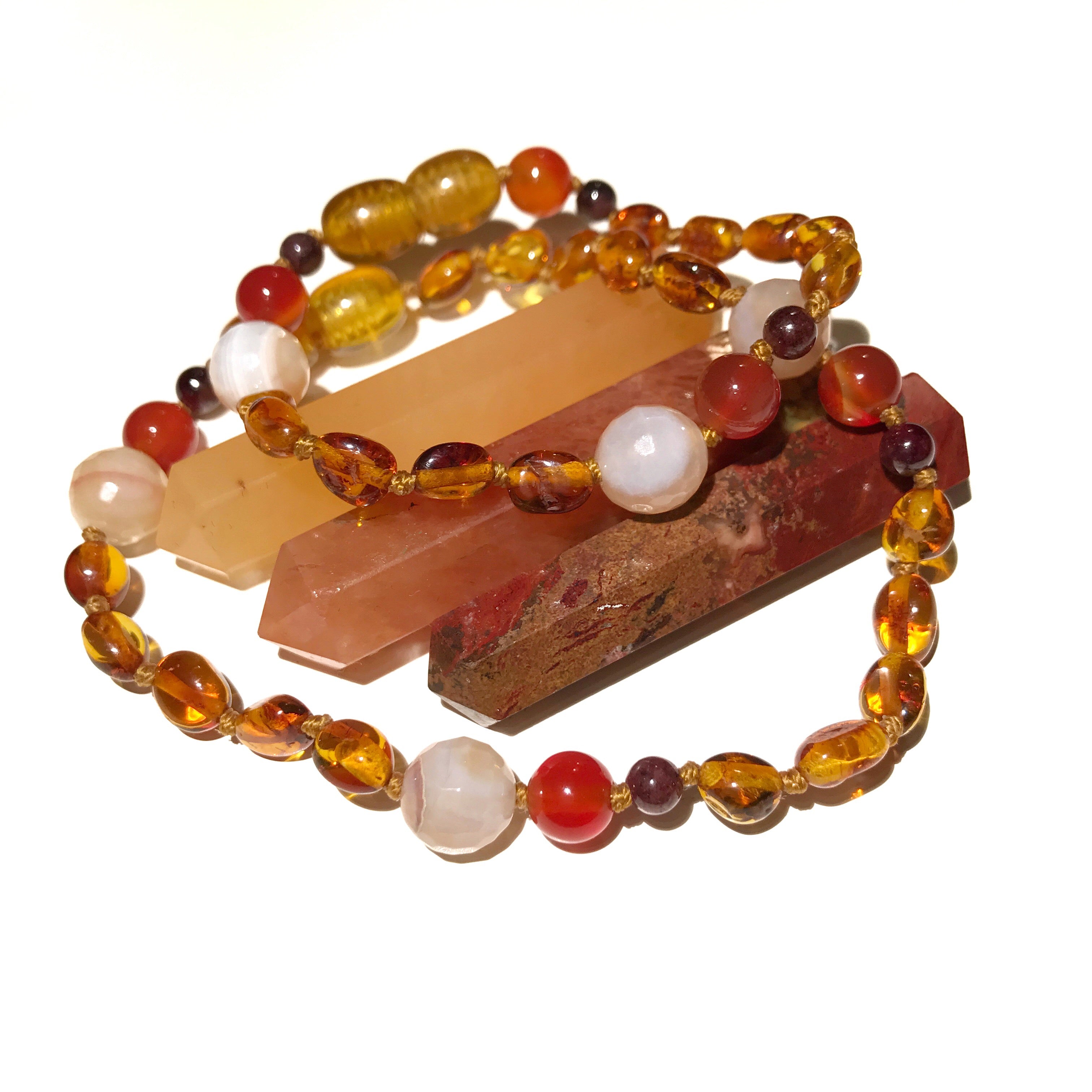 Sunset Baltic Amber Bracelet - Baltic Mermaid