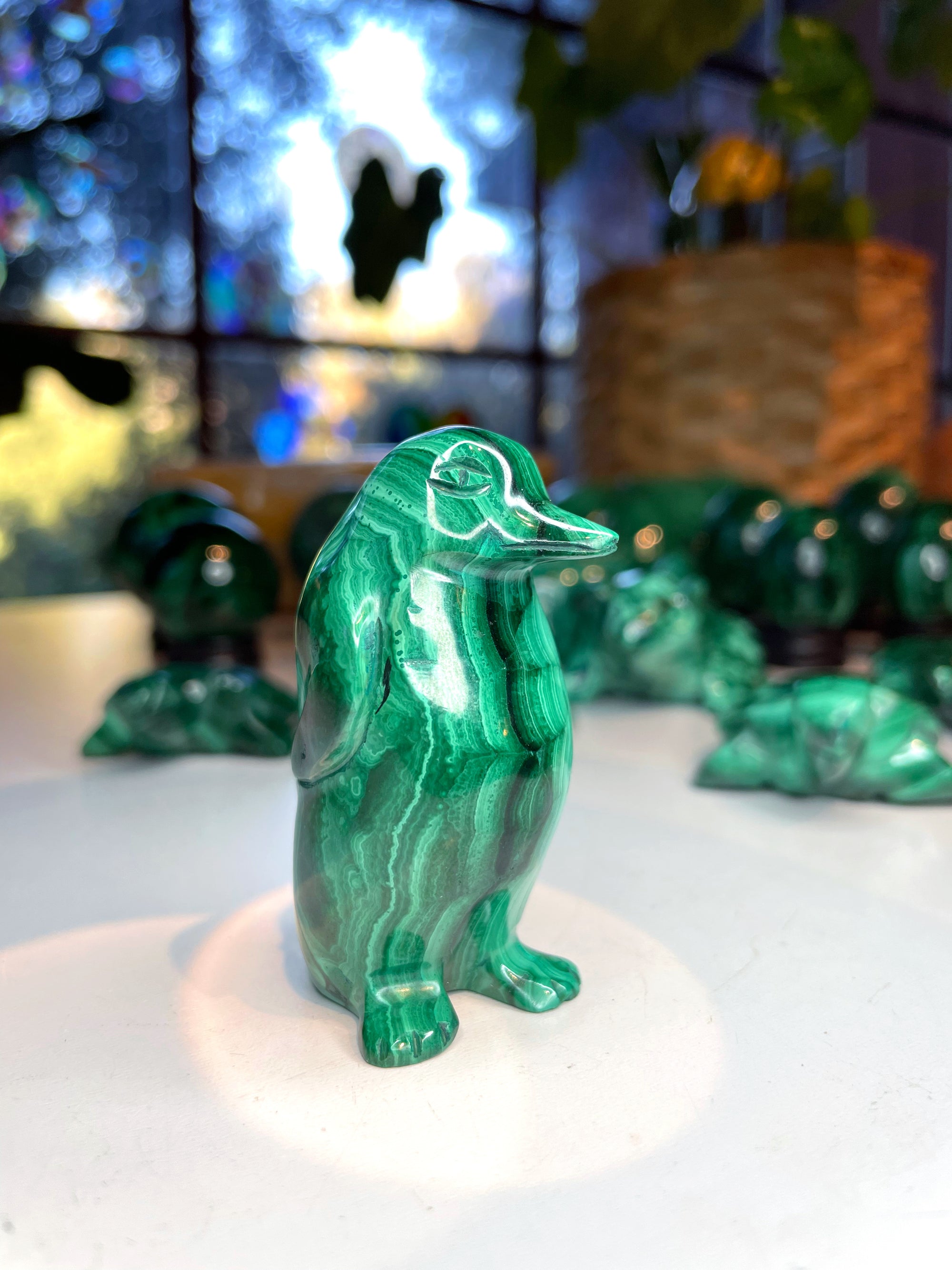 Malachite Carved Penguin