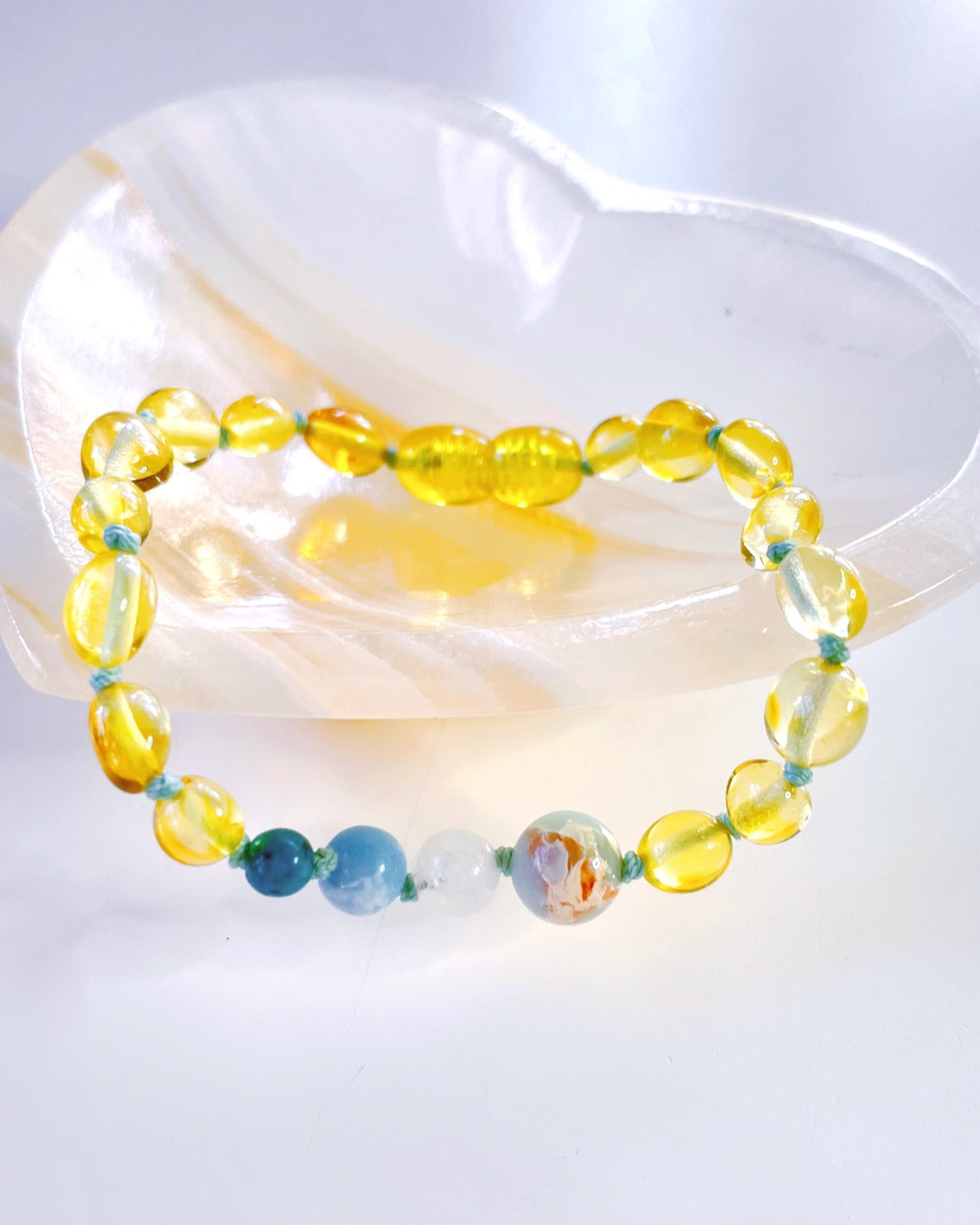 Moon Dust Baltic Amber Bracelet - Blue - Baltic Mermaid