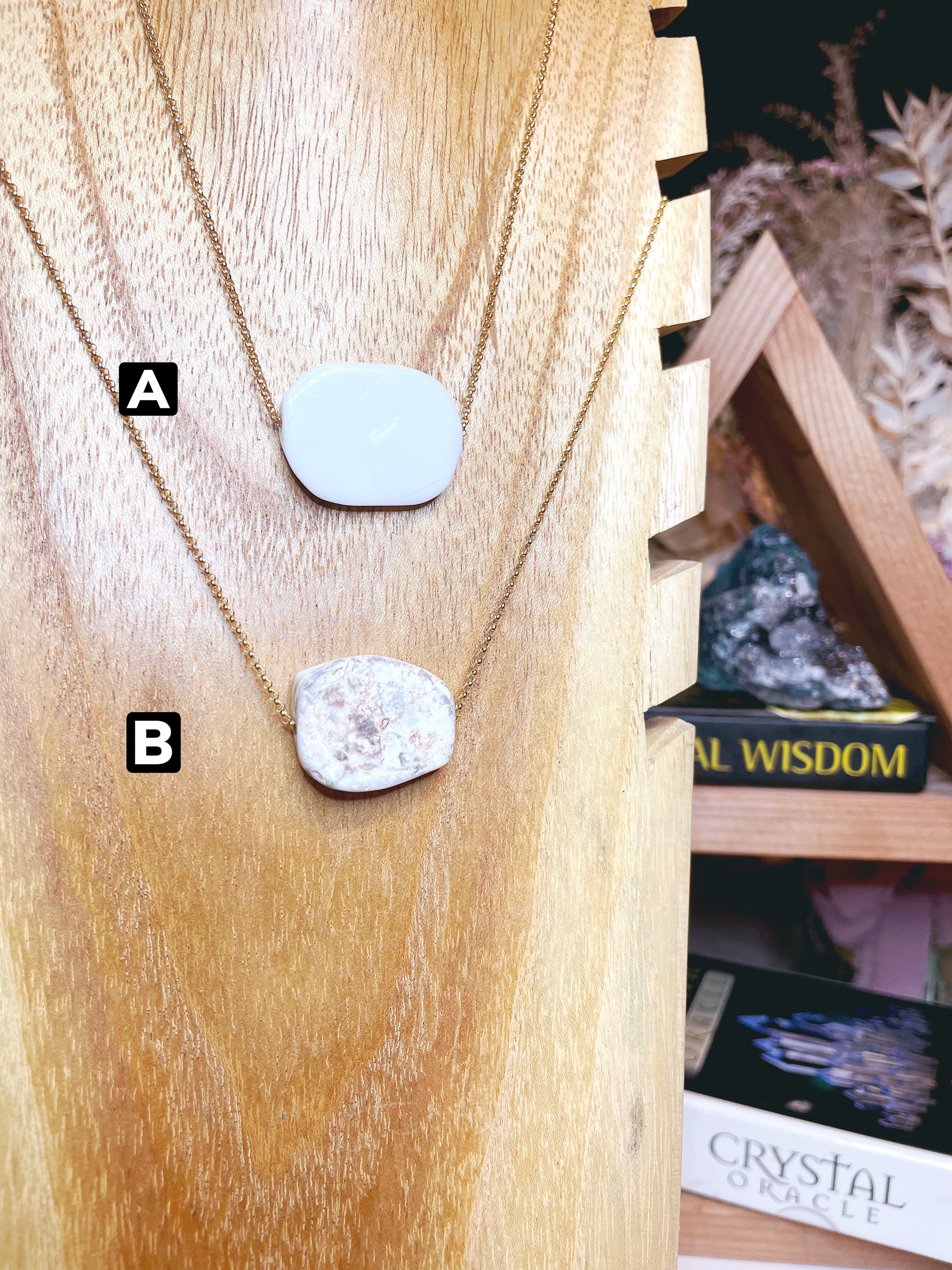 White Agate Pendant 14k Gold Filled Necklace - Baltic Mermaid