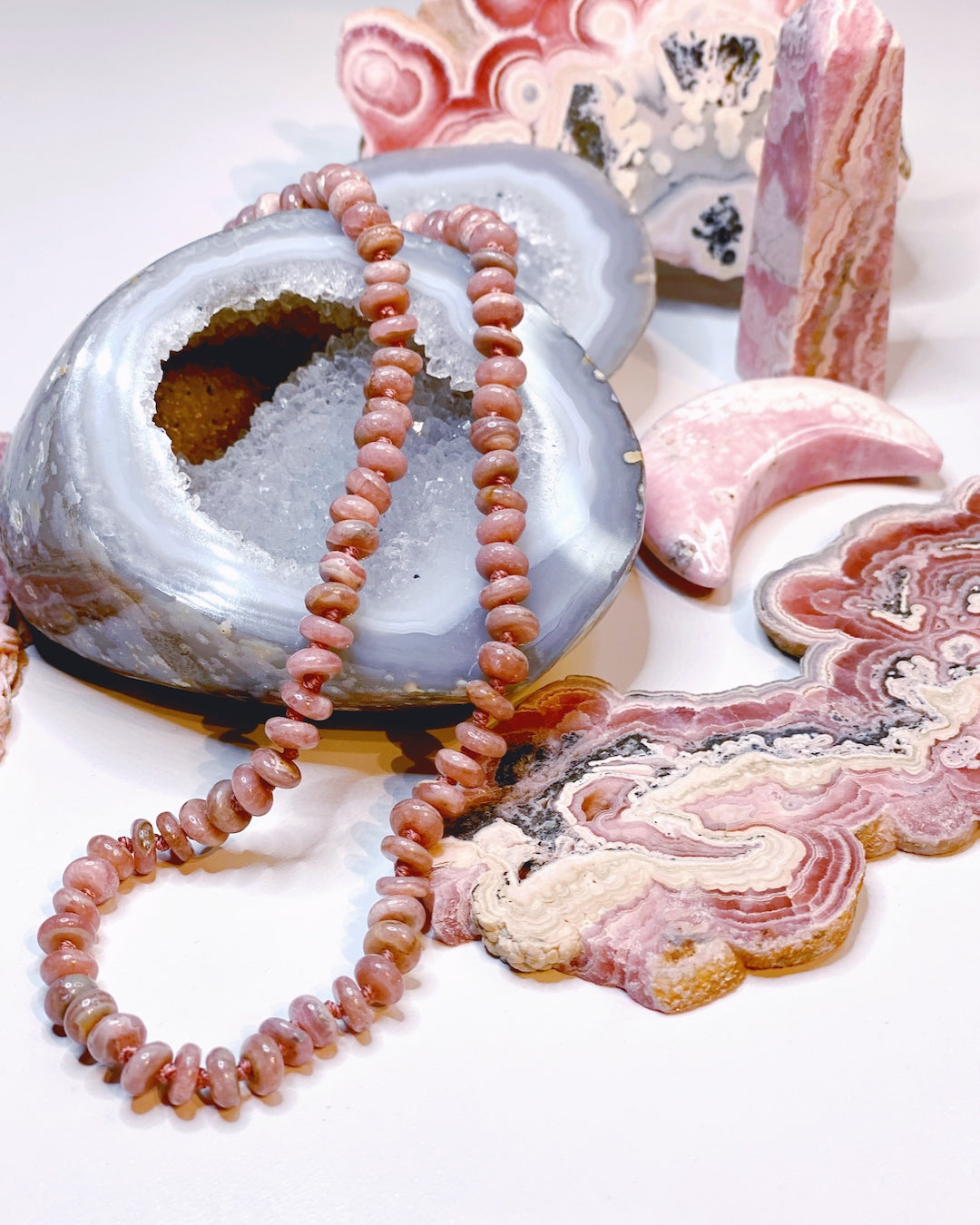 Rhodochrosite Candy Necklace - Baltic Mermaid