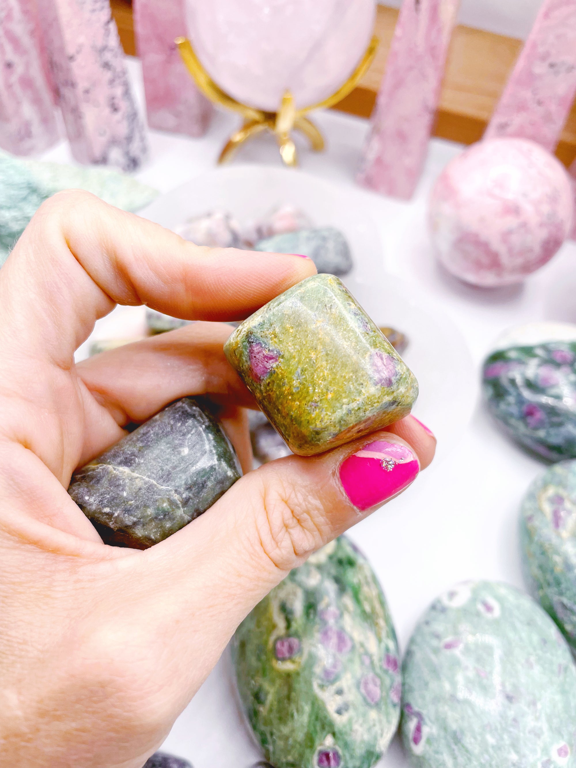 Ruby Fuchsite Tumbled Stones