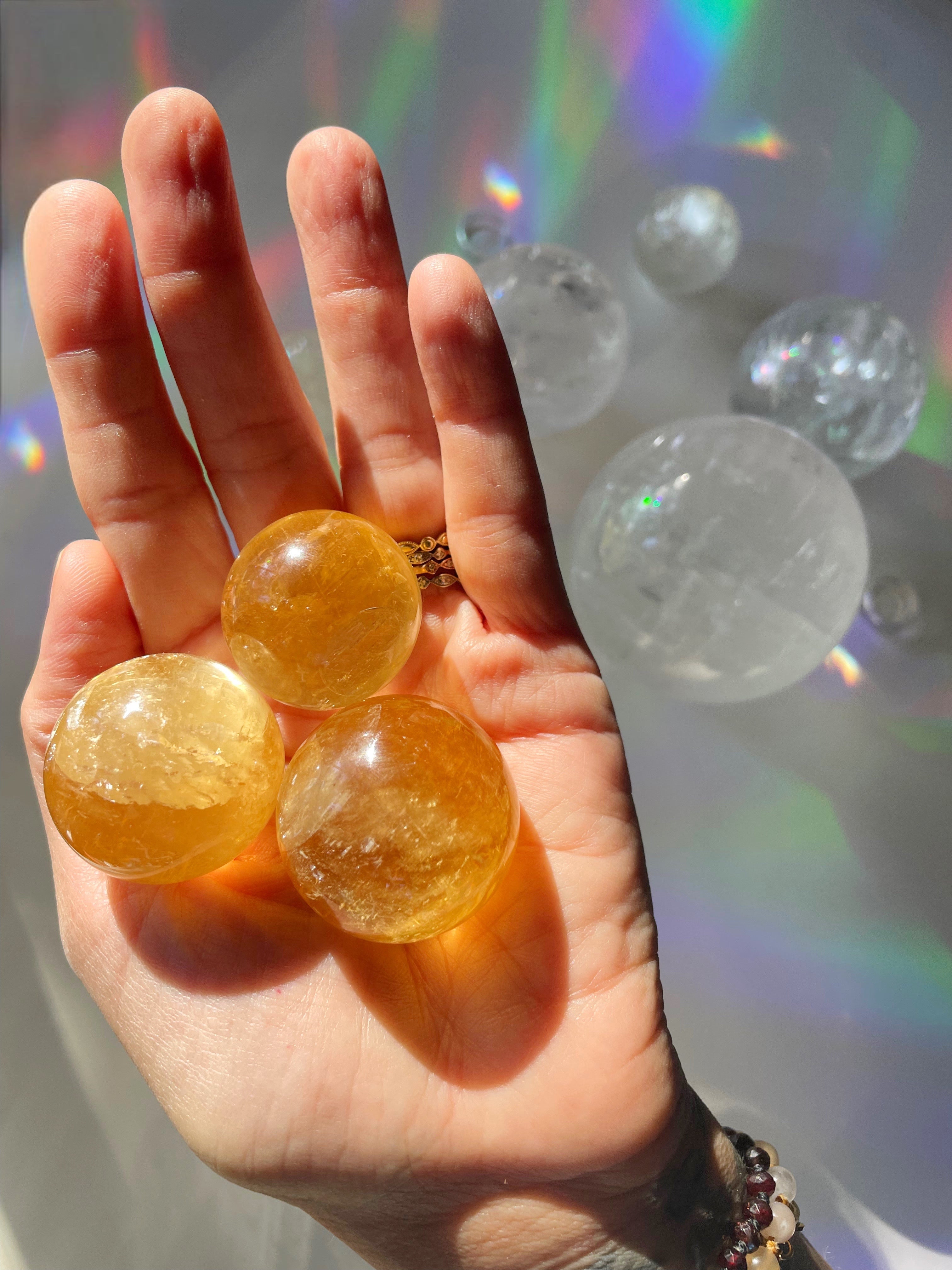 Lil Honey Optic Calcite Spheres - AAA - Baltic Mermaid
