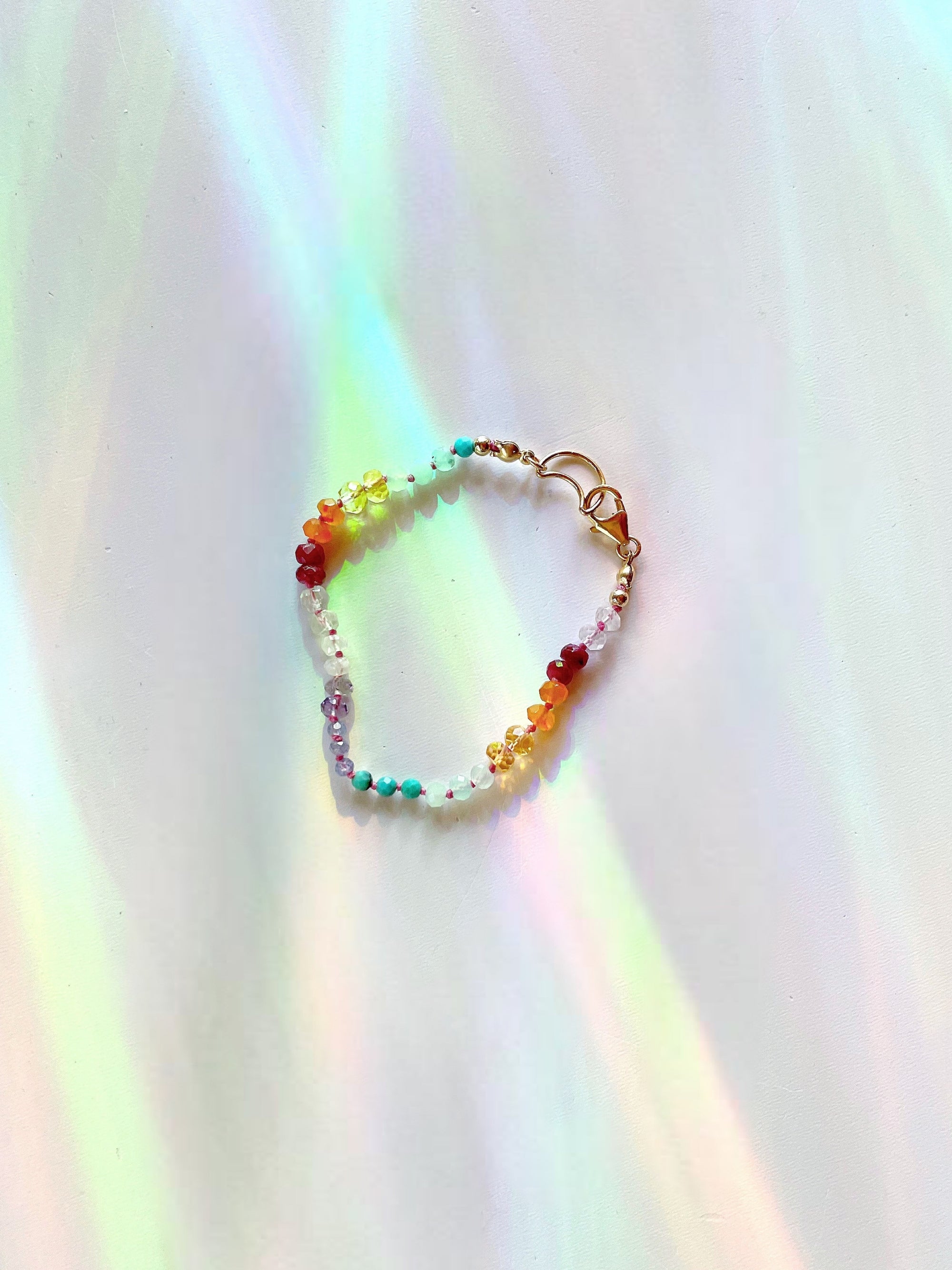 Rainbow Moon Gemstone Candy Bracelet - RTS