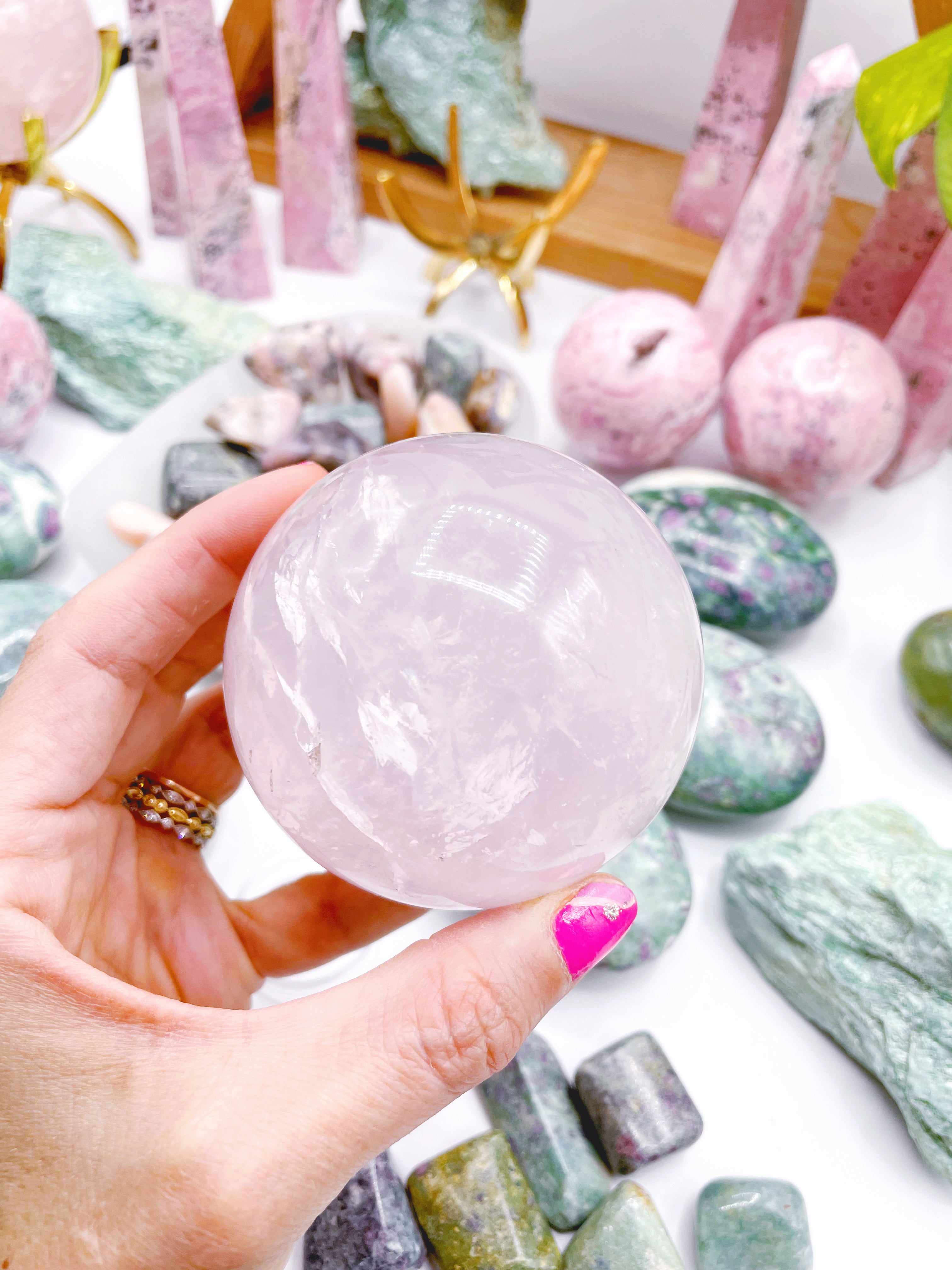 Rose Quartz Sphere - Baltic Mermaid