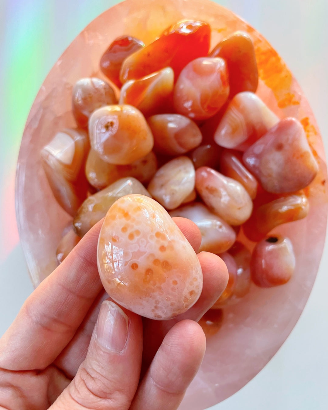 Carnelian Banded Agate/ Apricot Agate Tumbled Stones AAA - Baltic Mermaid