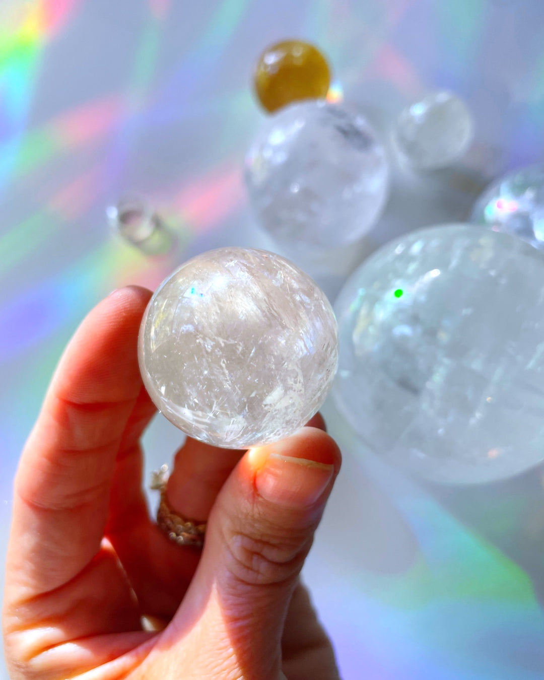 Lil Clear Optic Calcite Spheres - AAA