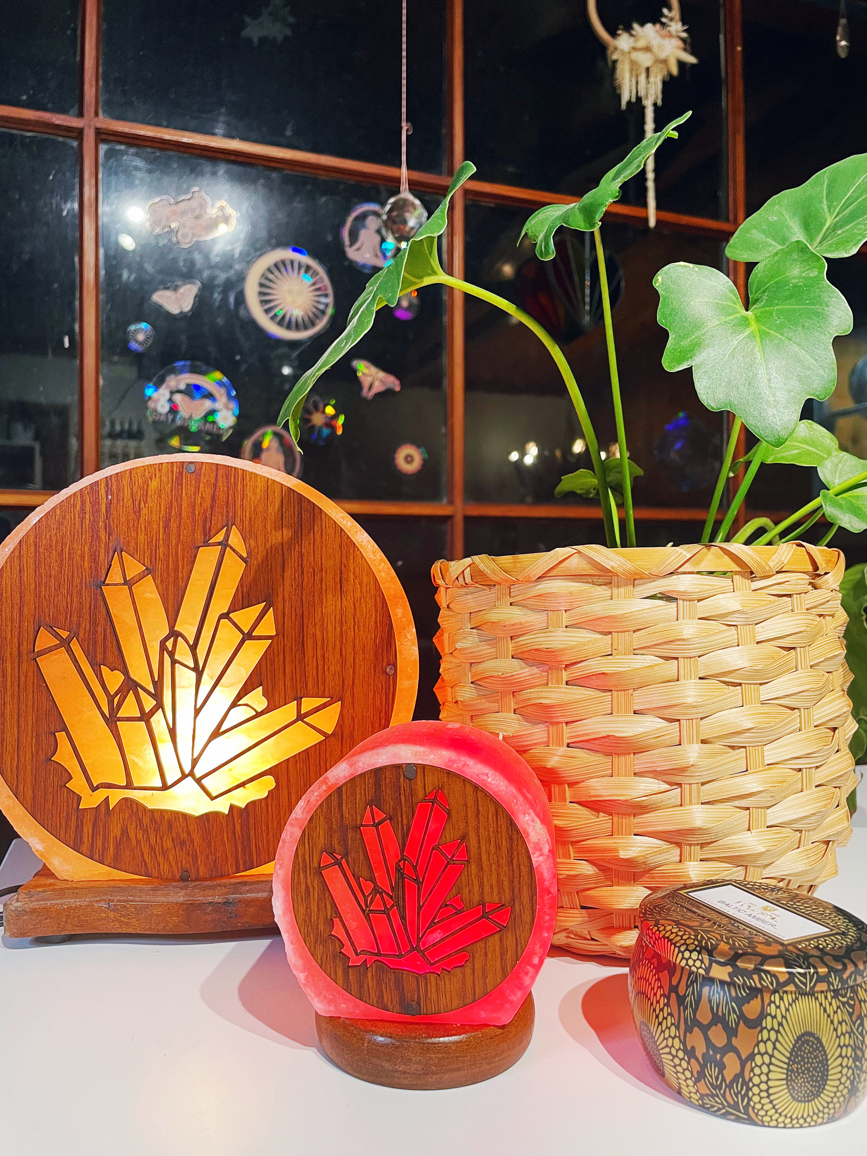 Wood Face Crystal Cluster Salt Lamp - Baltic Mermaid