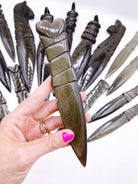 Gold Sheen Obsidian Heart Dagger/Letter Opener - Baltic Mermaid