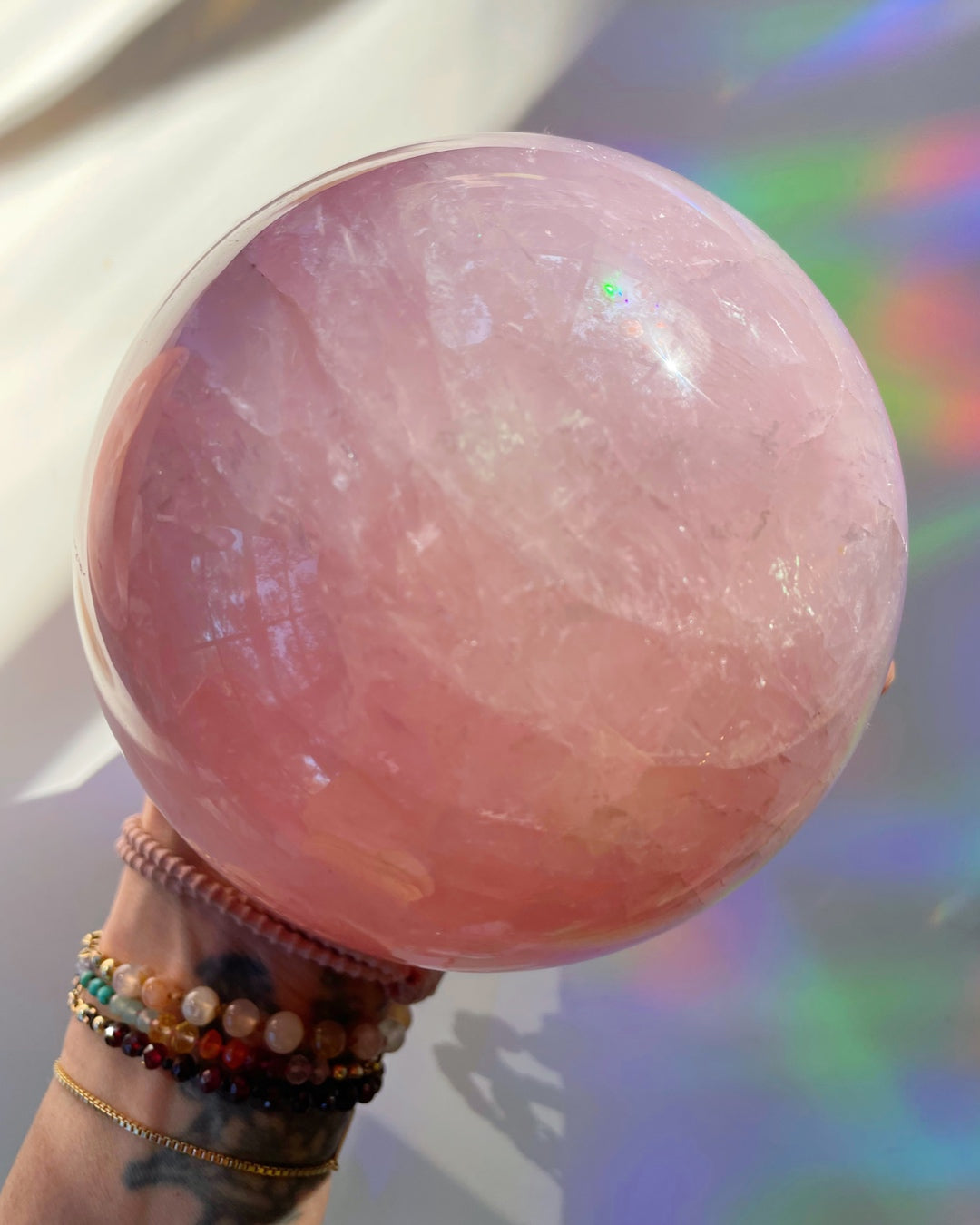 Large Star Rose Quartz Sphere