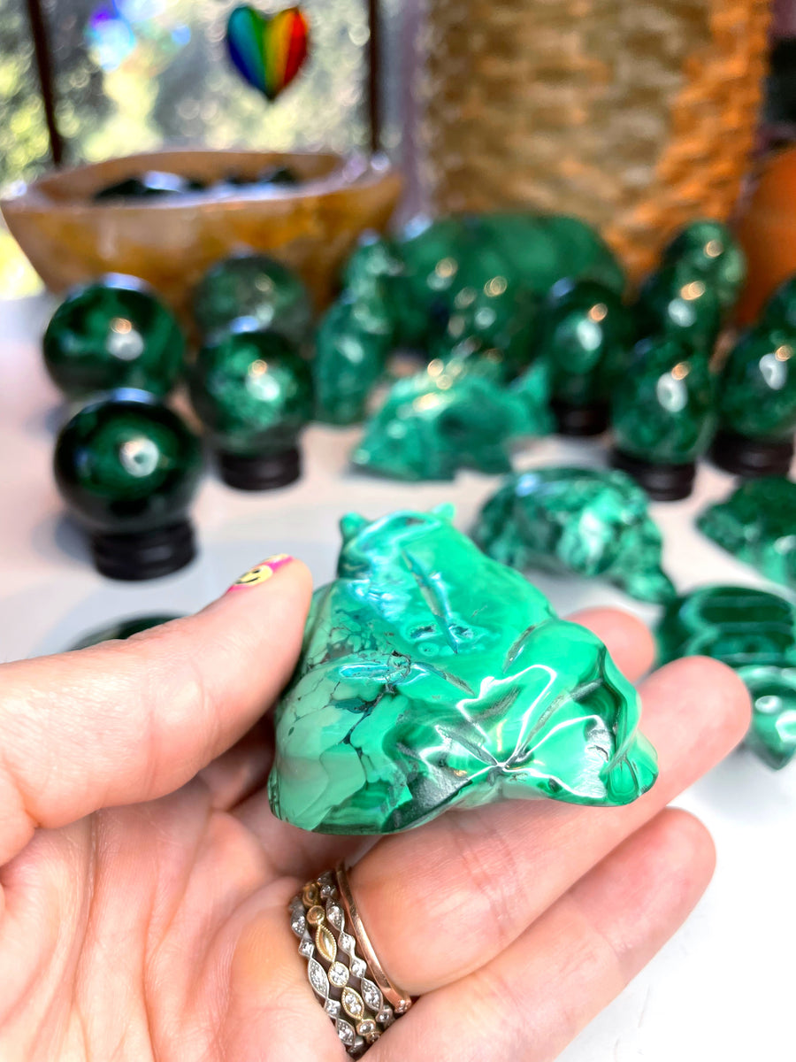 Malachite Carved Frog