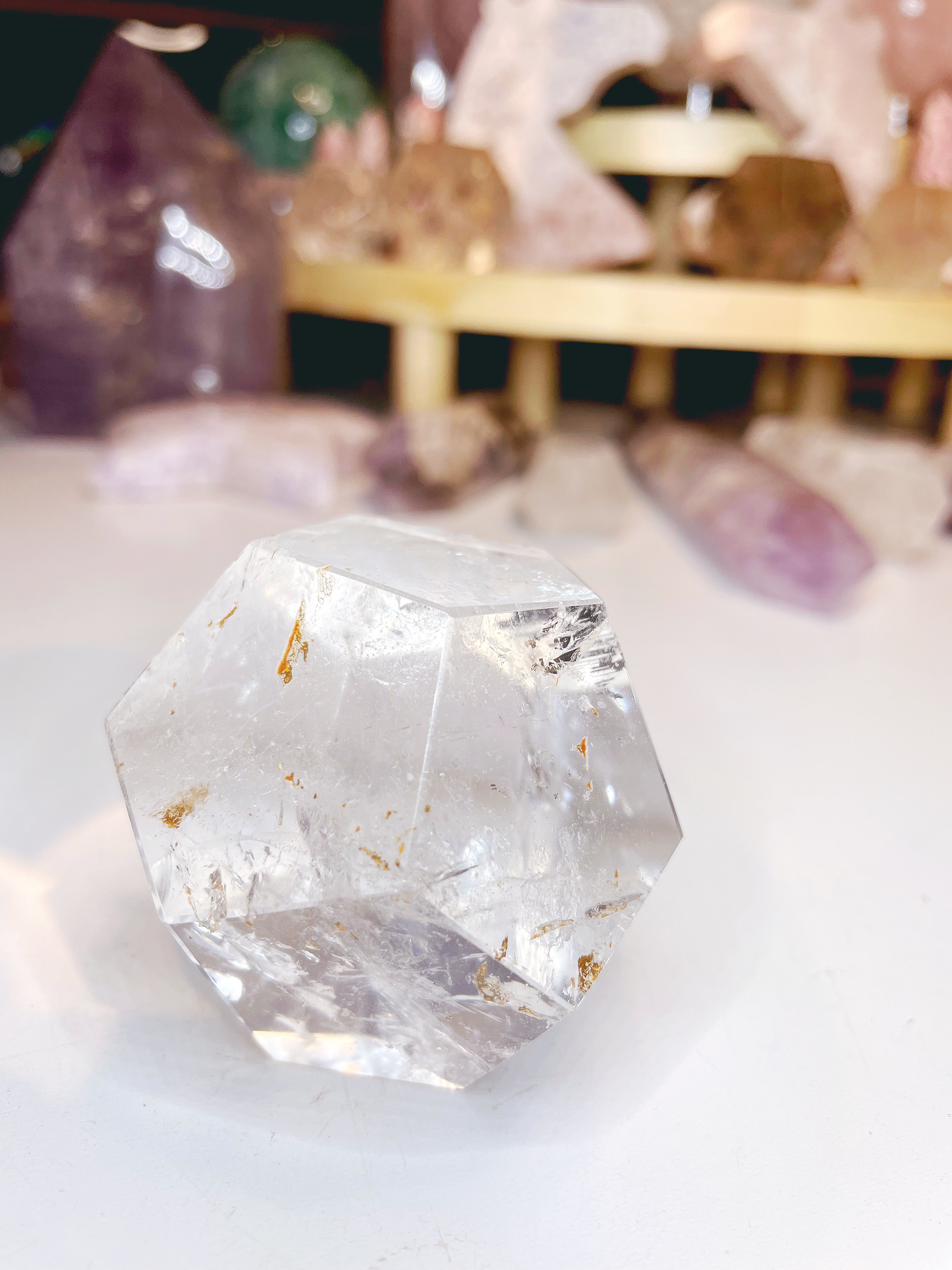 Clear Quartz Dodecahedron w/ inclusions. - Baltic Mermaid