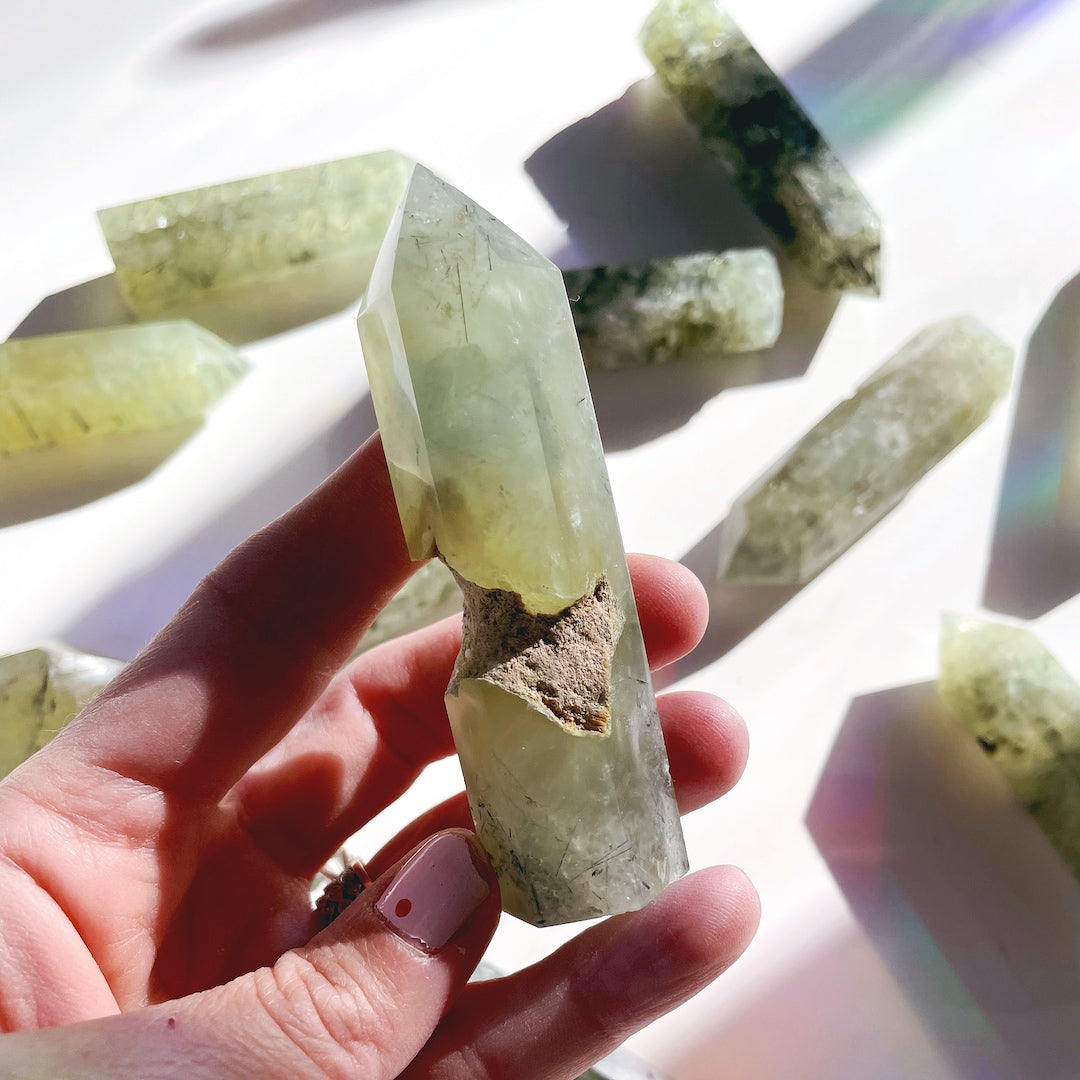 Prehnite with Epidote Lil Tower