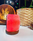 Wood Face Crystal Cluster Salt Lamp