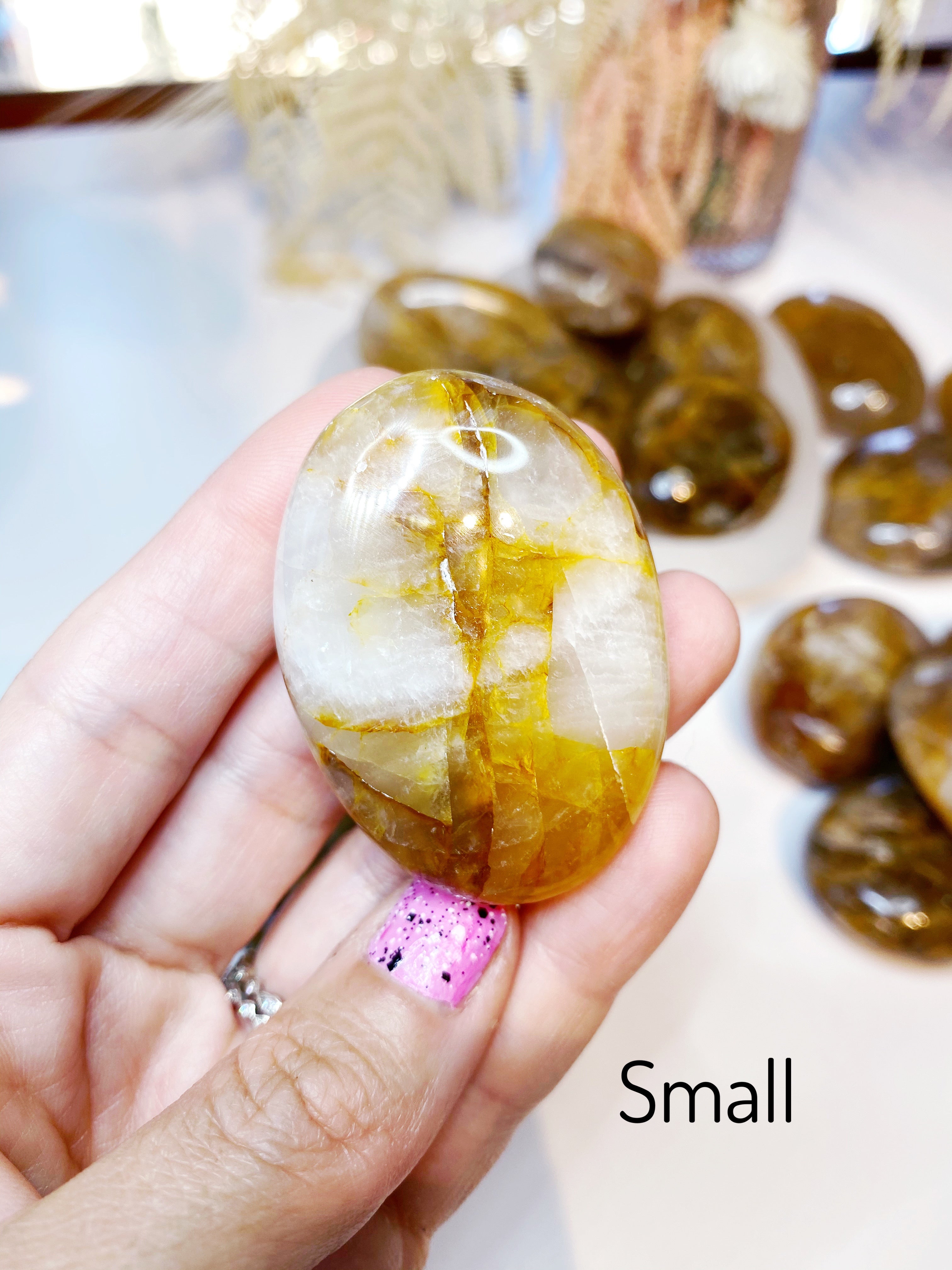 Golden Healer Quartz Palm Stones - Baltic Mermaid
