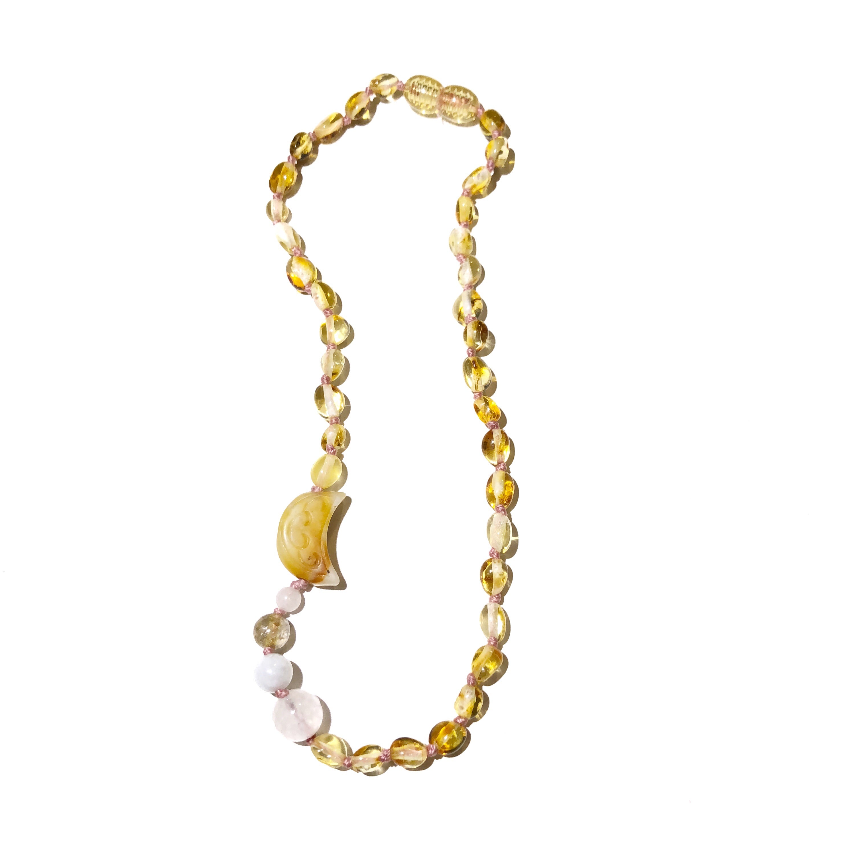 “MoonBeam” Baltic Amber & Gemstone Necklace - Baltic Mermaid
