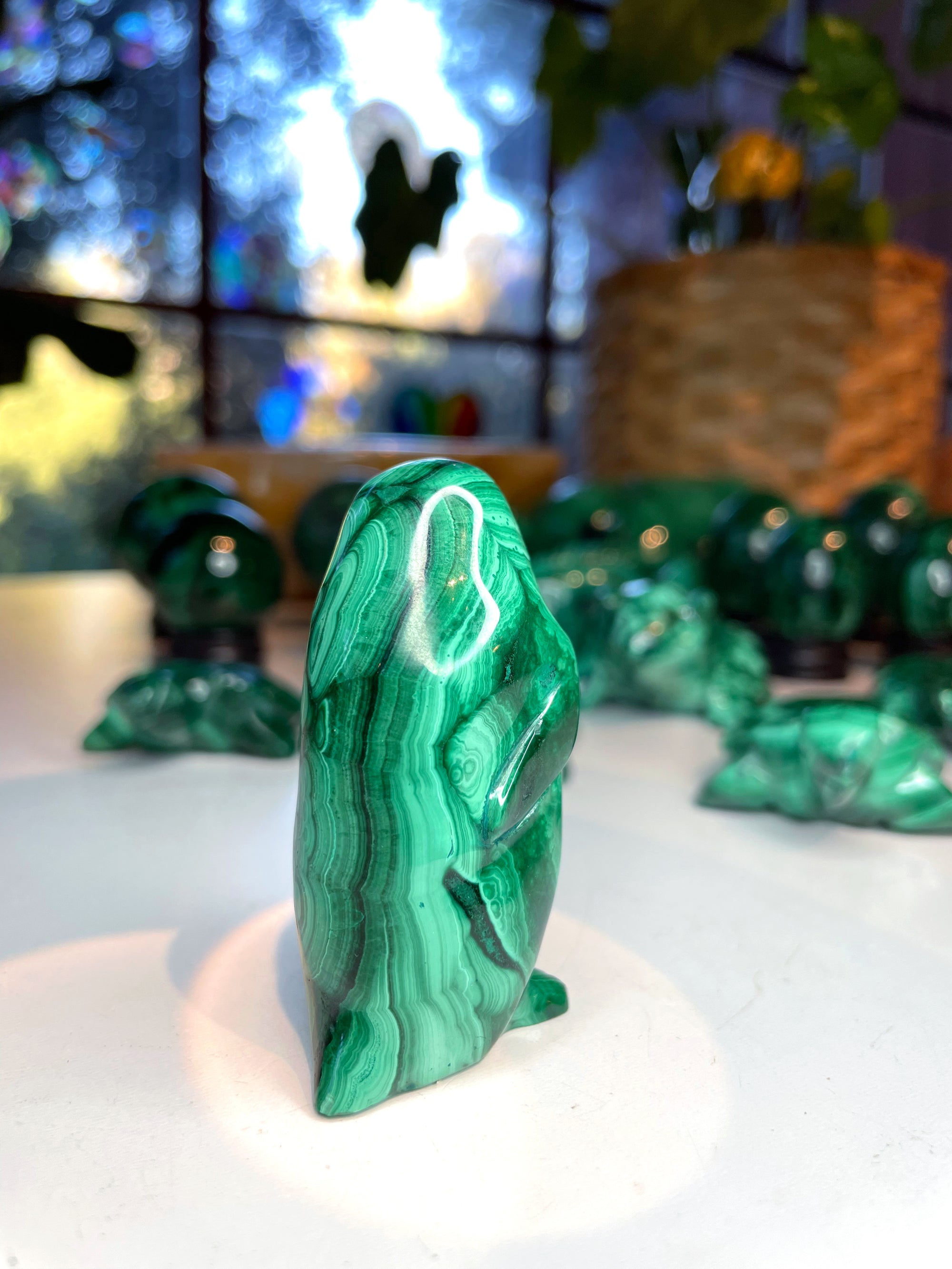 Malachite Carved Penguin