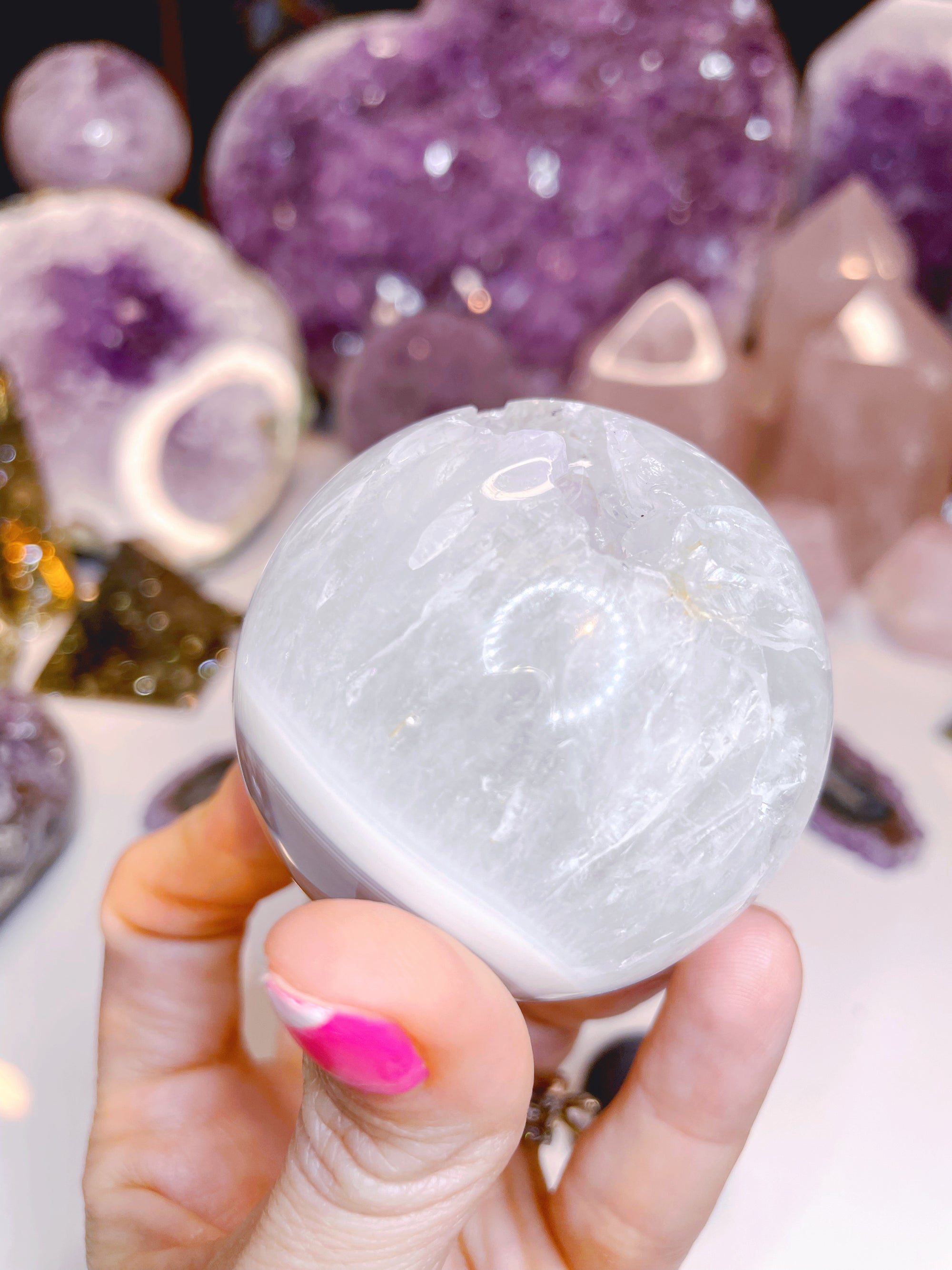 Quartz/Agate Amethyst Sphere