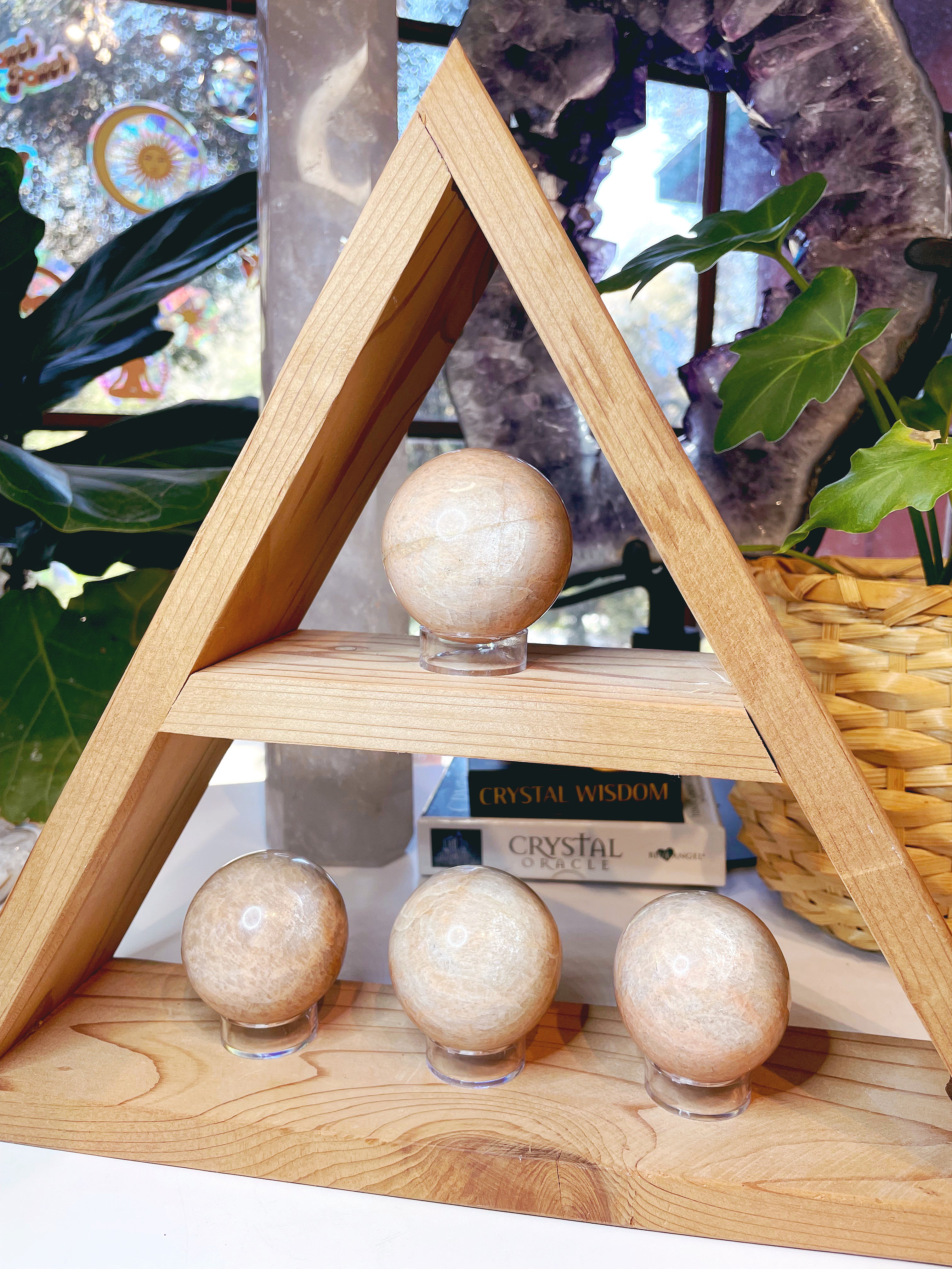 Peach Moonstone Spheres - Baltic Mermaid
