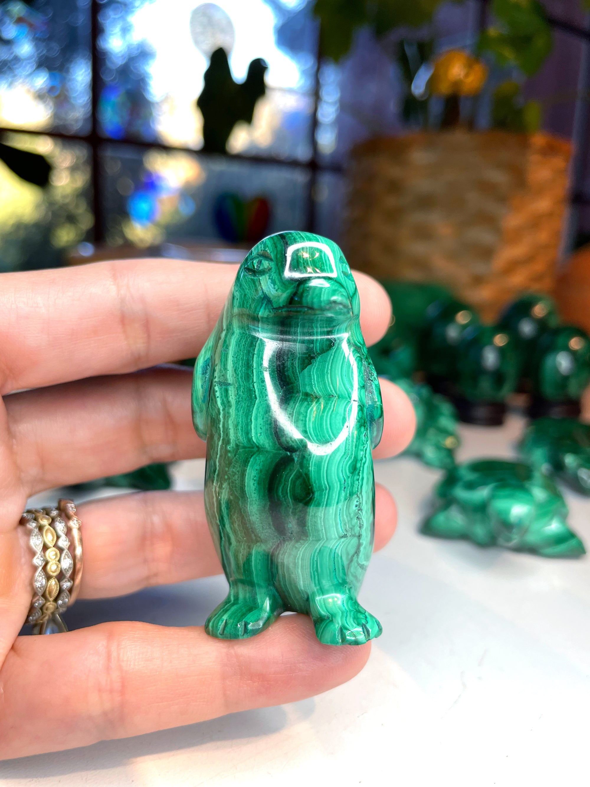 Malachite Carved Penguin