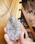 Druzy Agate Pendant 14k Gold Filled Necklace