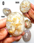 Flower Agate Palm Stones