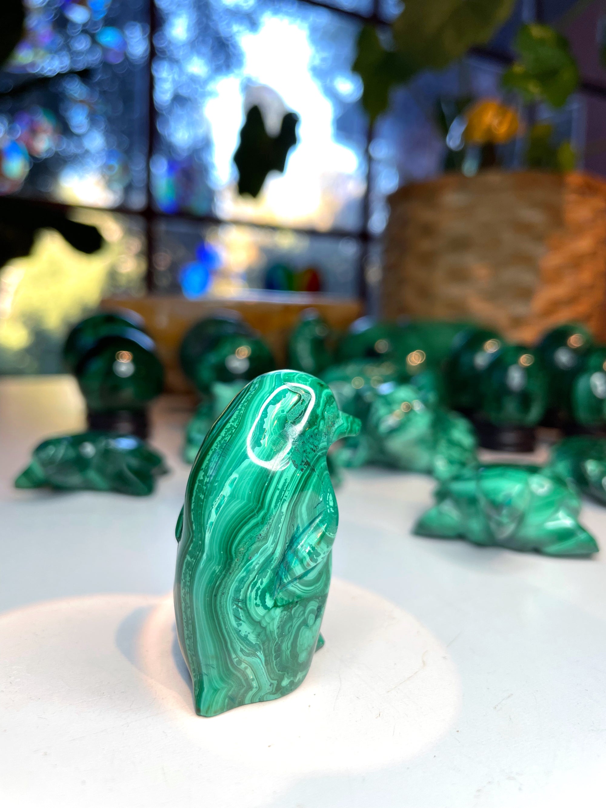 Malachite Carved Penguin