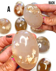 Flower Agate Palm Stones