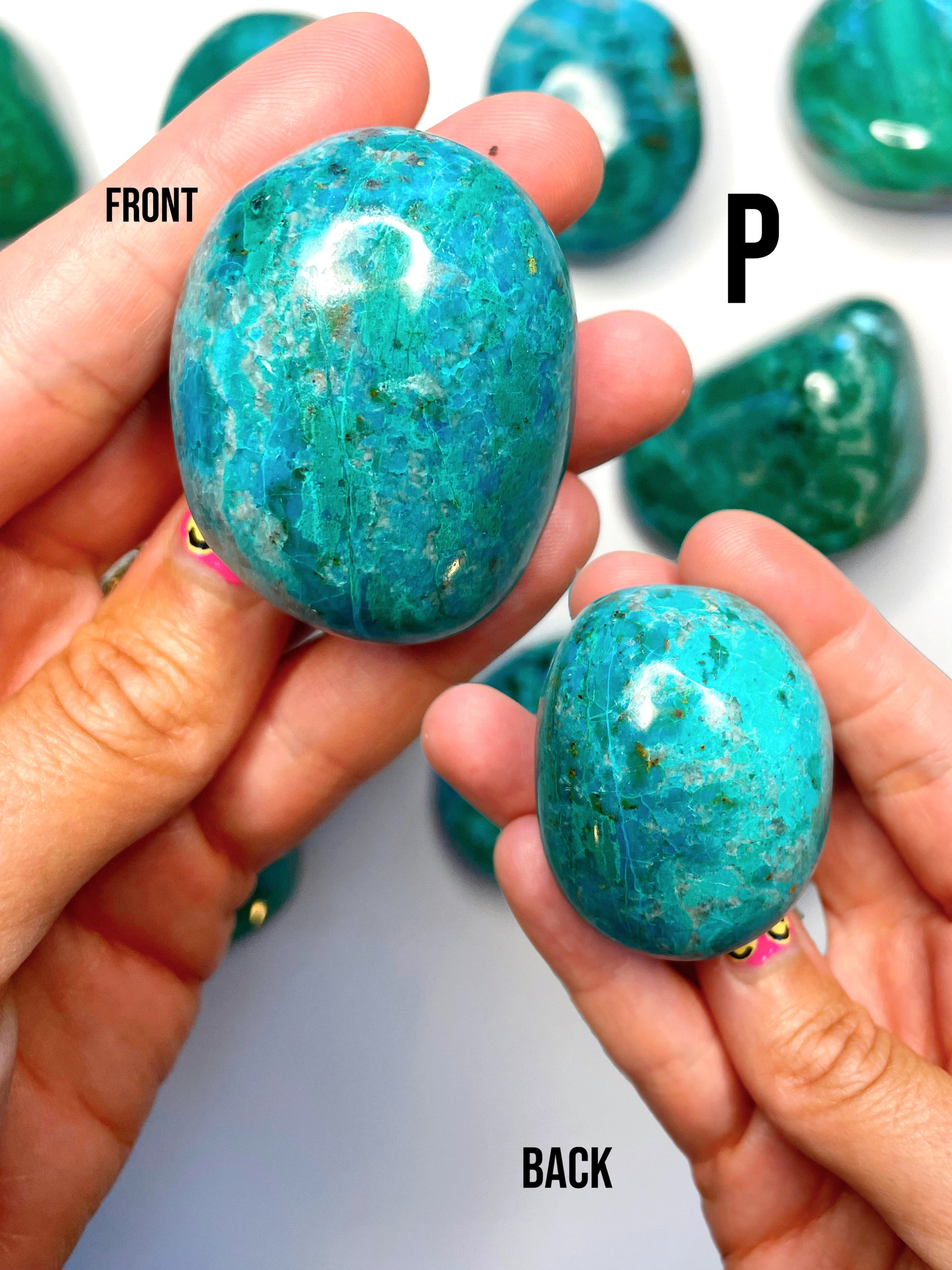 Chrysocolla Palm Stones/Large Tumbles