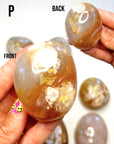 Flower Agate Palm Stones