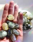 Prehnite with Epidote Tumbled Stones