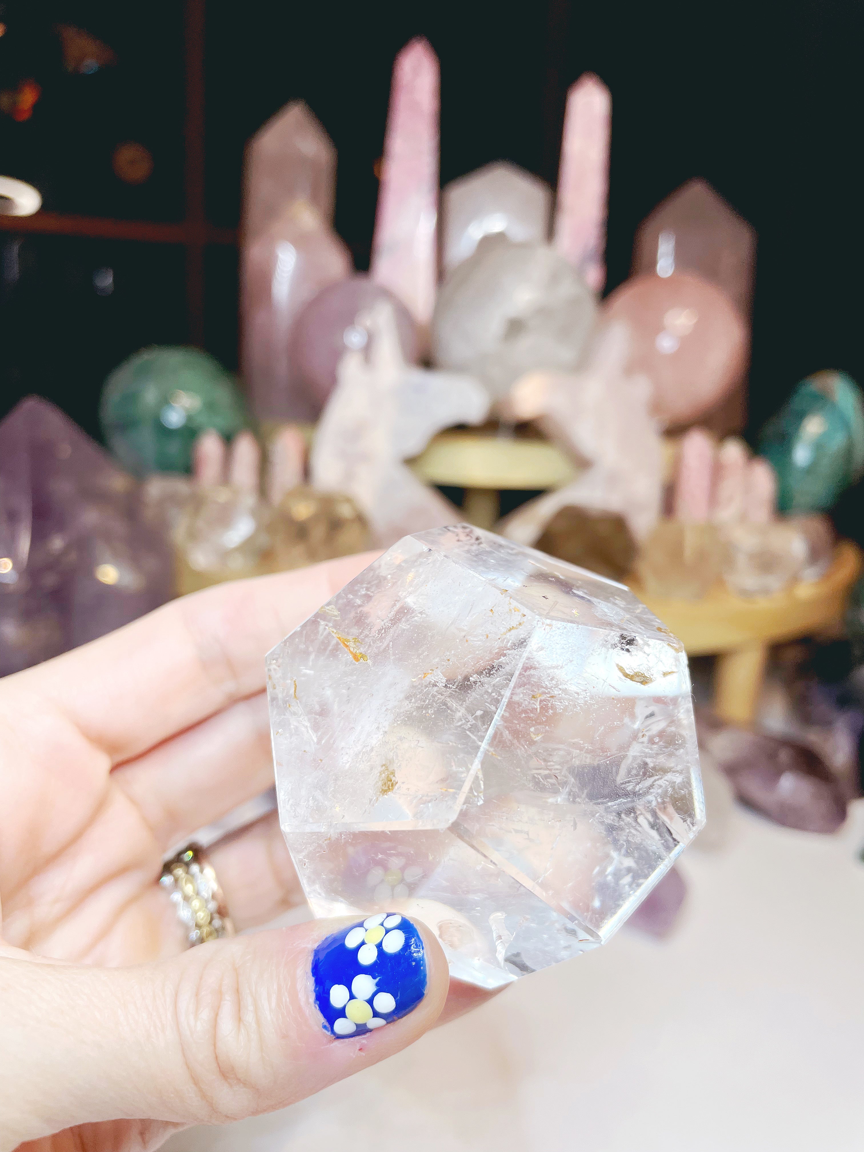 Clear Quartz Dodecahedron w/ inclusions. - Baltic Mermaid