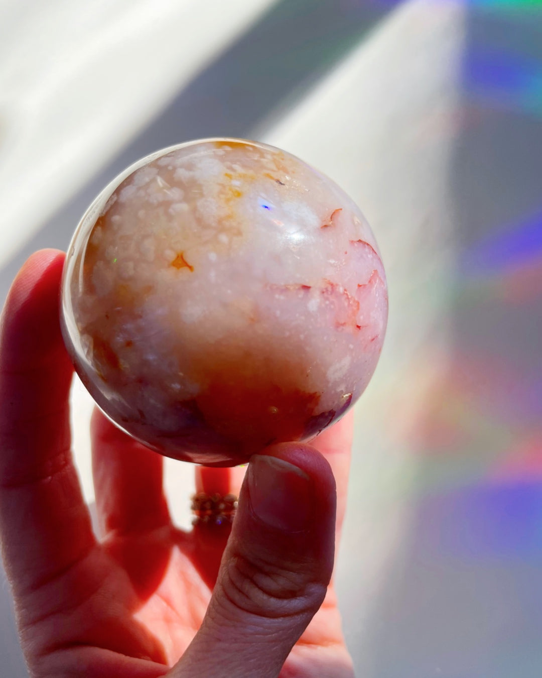 Flower Agate Sphere - Baltic Mermaid