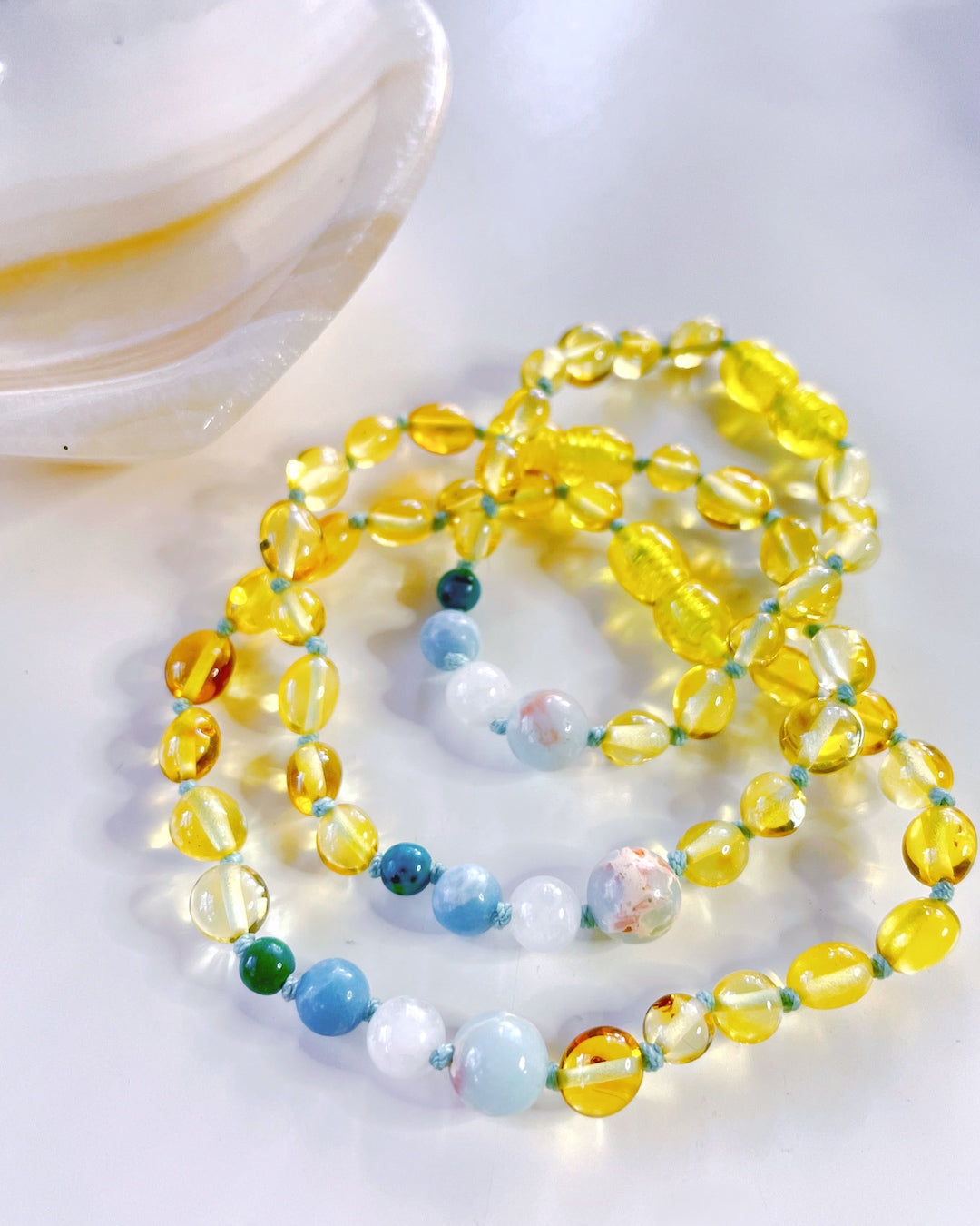 Moon Dust Baltic Amber Bracelet - Blue - Baltic Mermaid