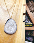 Druzy Agate Pendant 14k Gold Filled Necklace