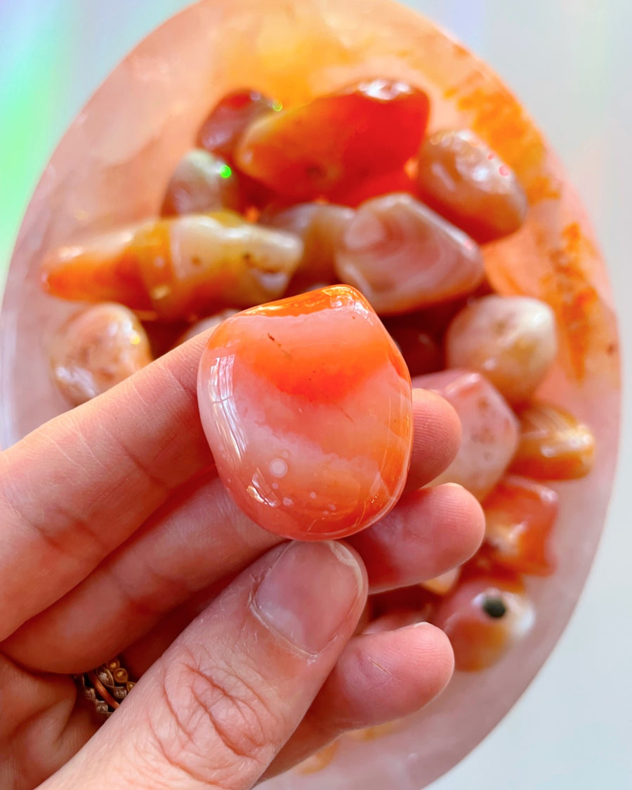 Banded Carnelian Agate/ Apricot Agate Tumbled Stones AAA