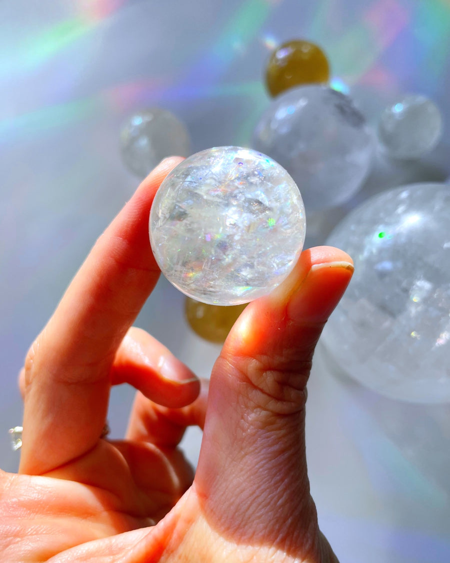Lil Clear Optic Calcite Spheres - AAA