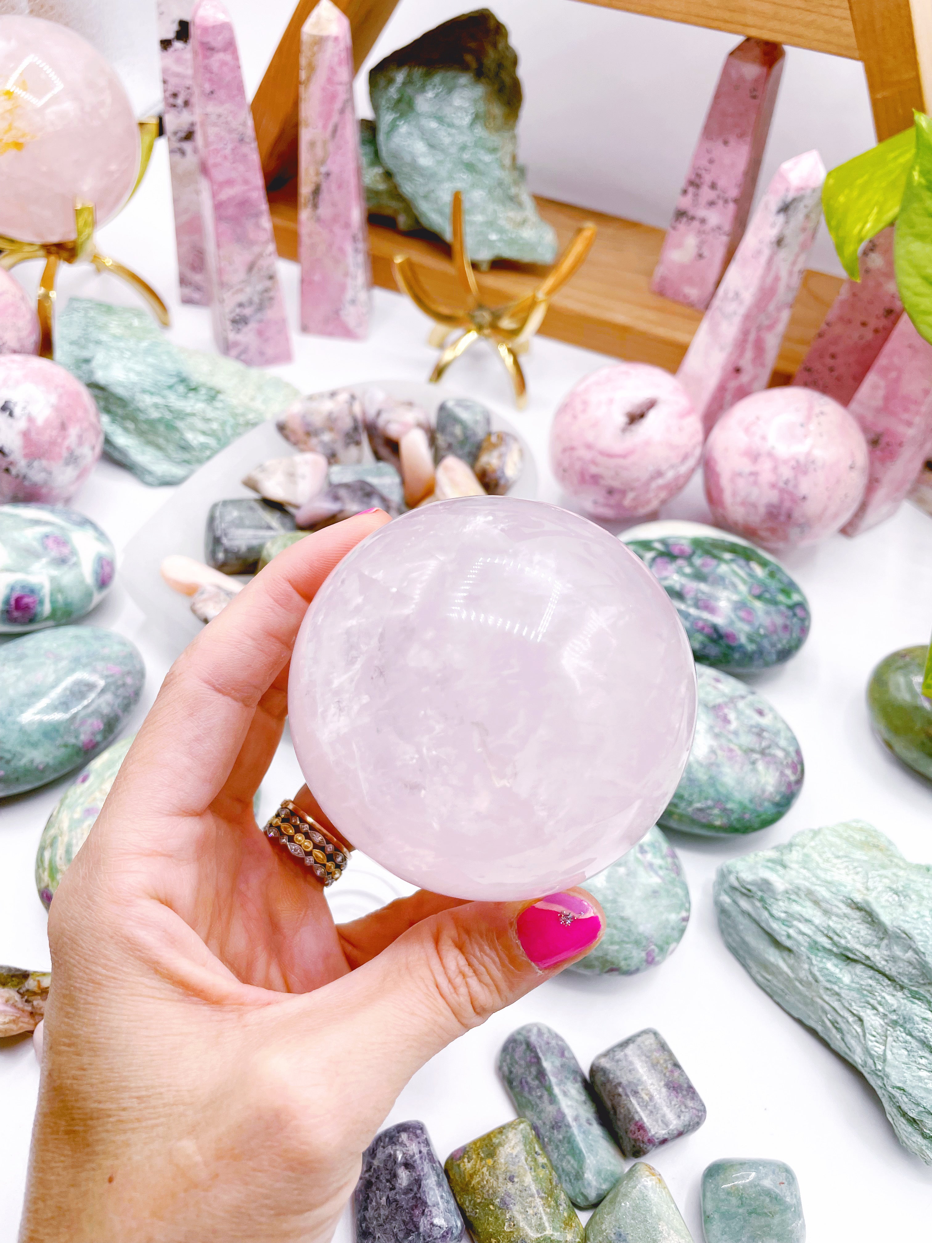 Rose Quartz Sphere - Baltic Mermaid