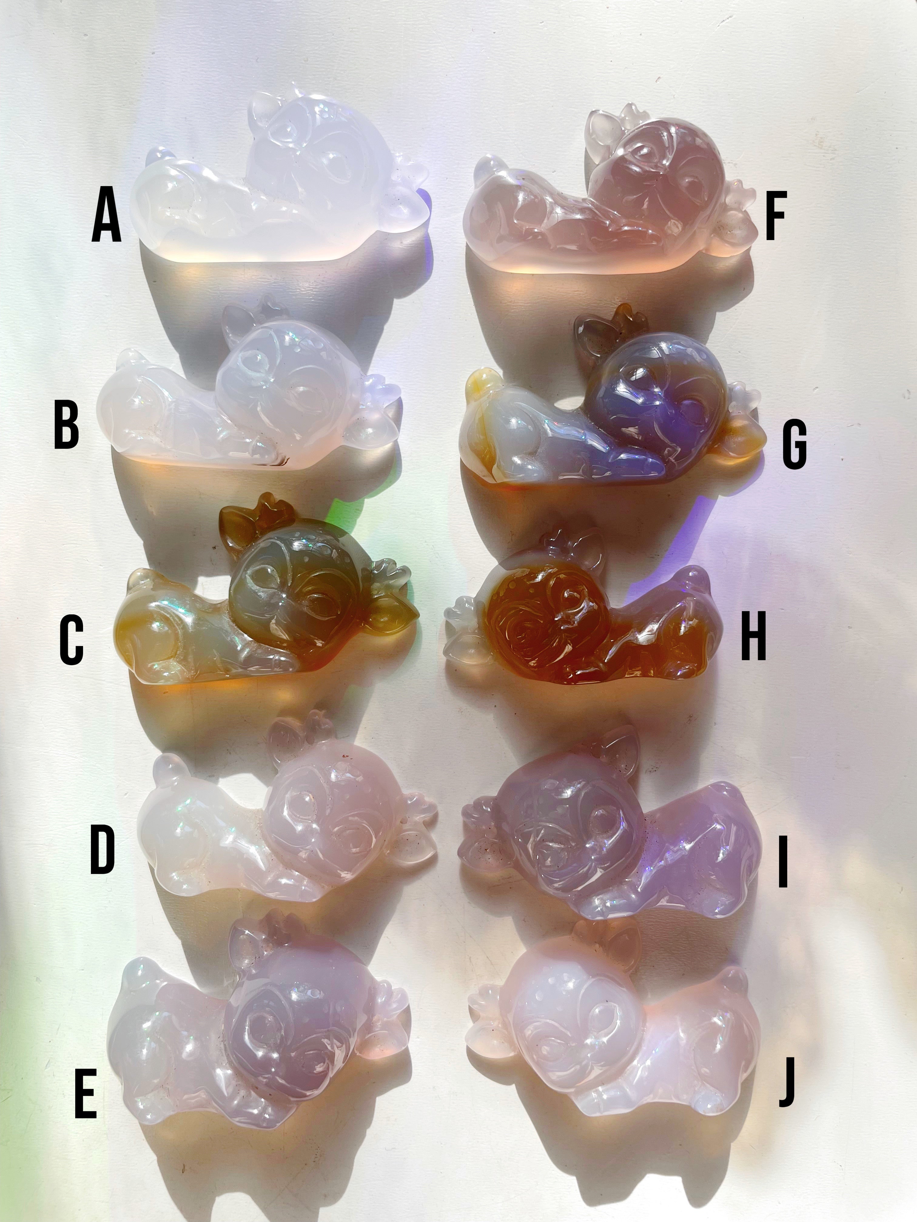 Carved Agate Fawn - Baltic Mermaid