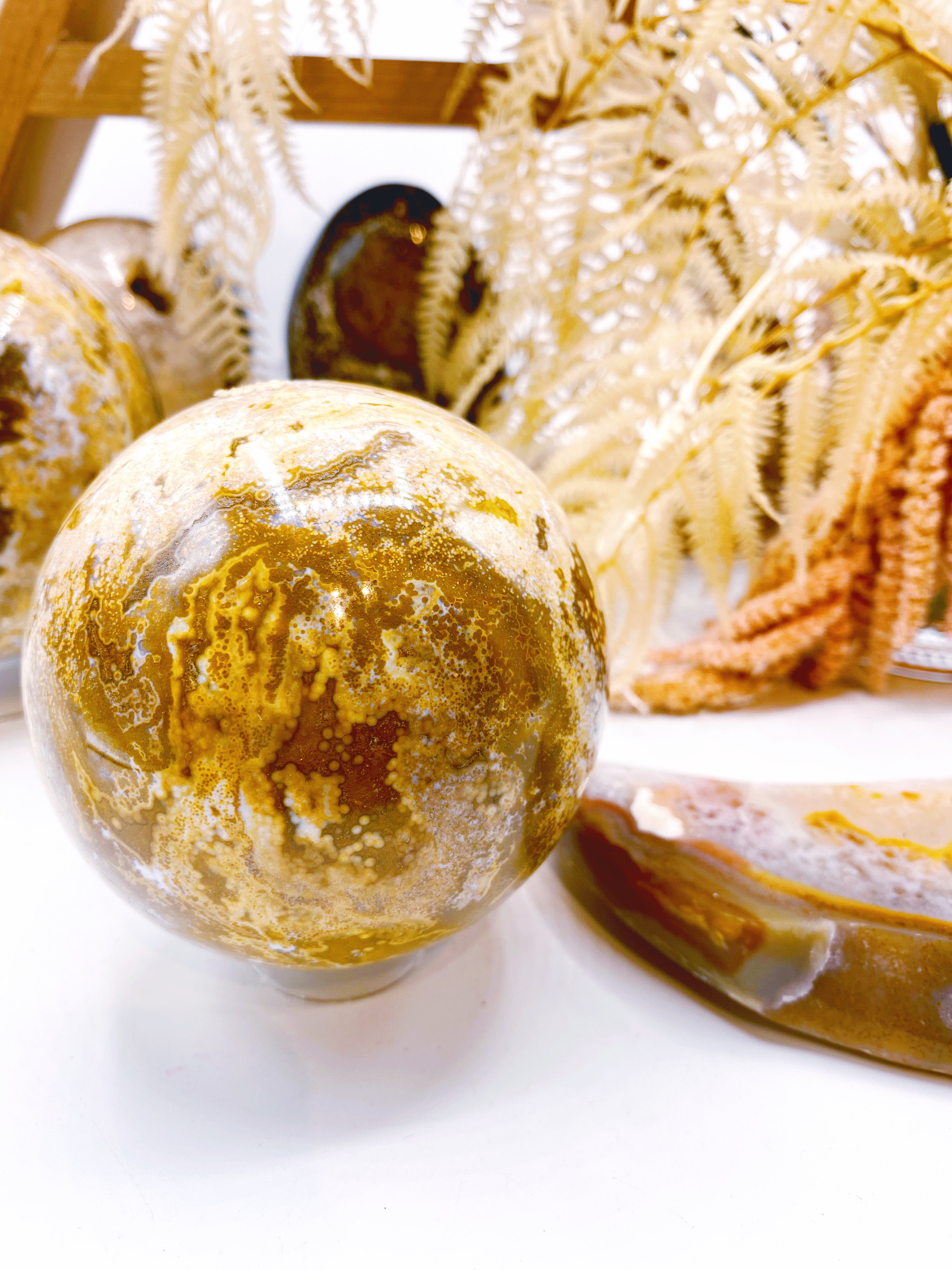 Ocean Jasper Sphere - Baltic Mermaid