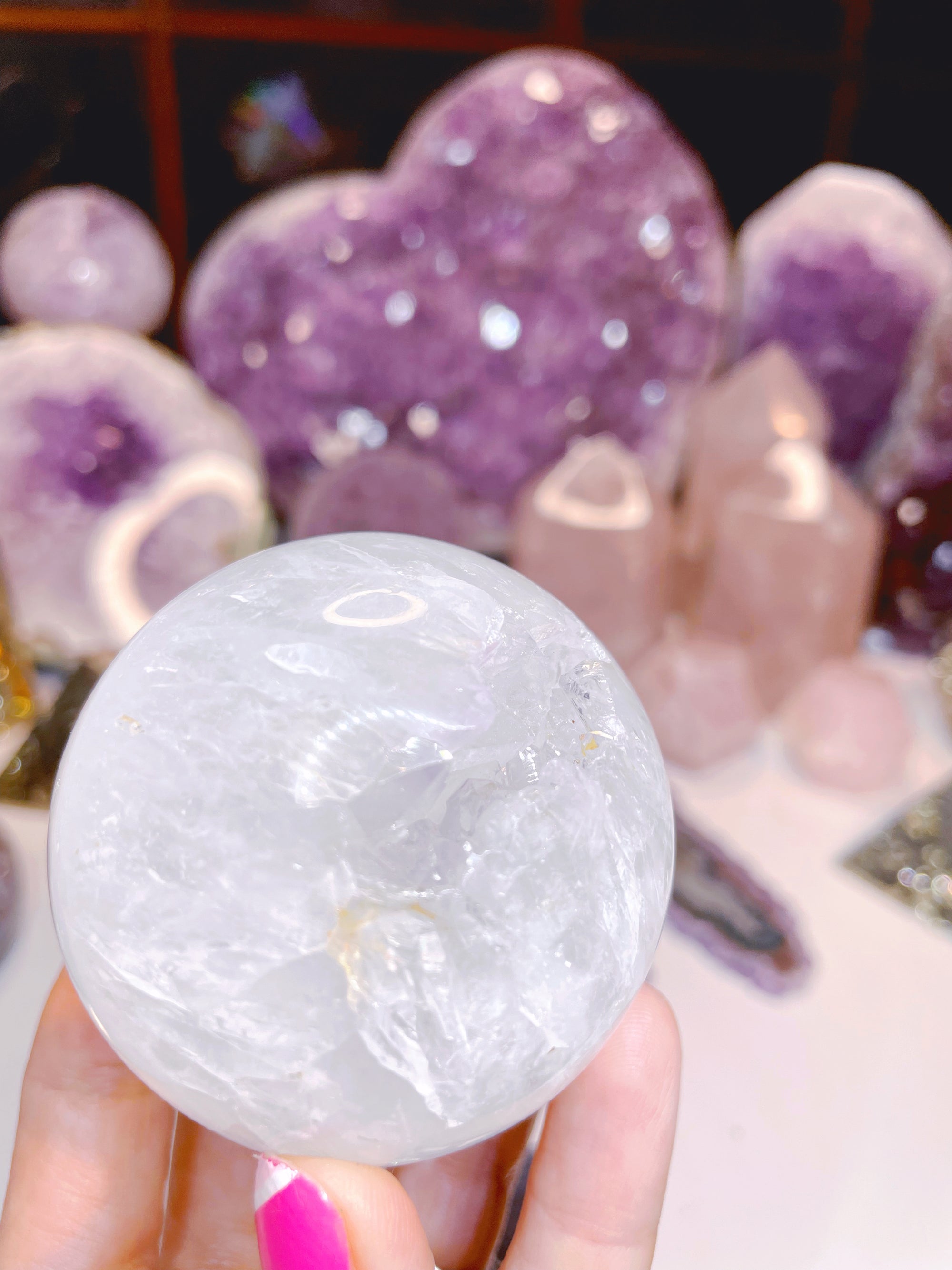 Quartz/Agate Amethyst Sphere