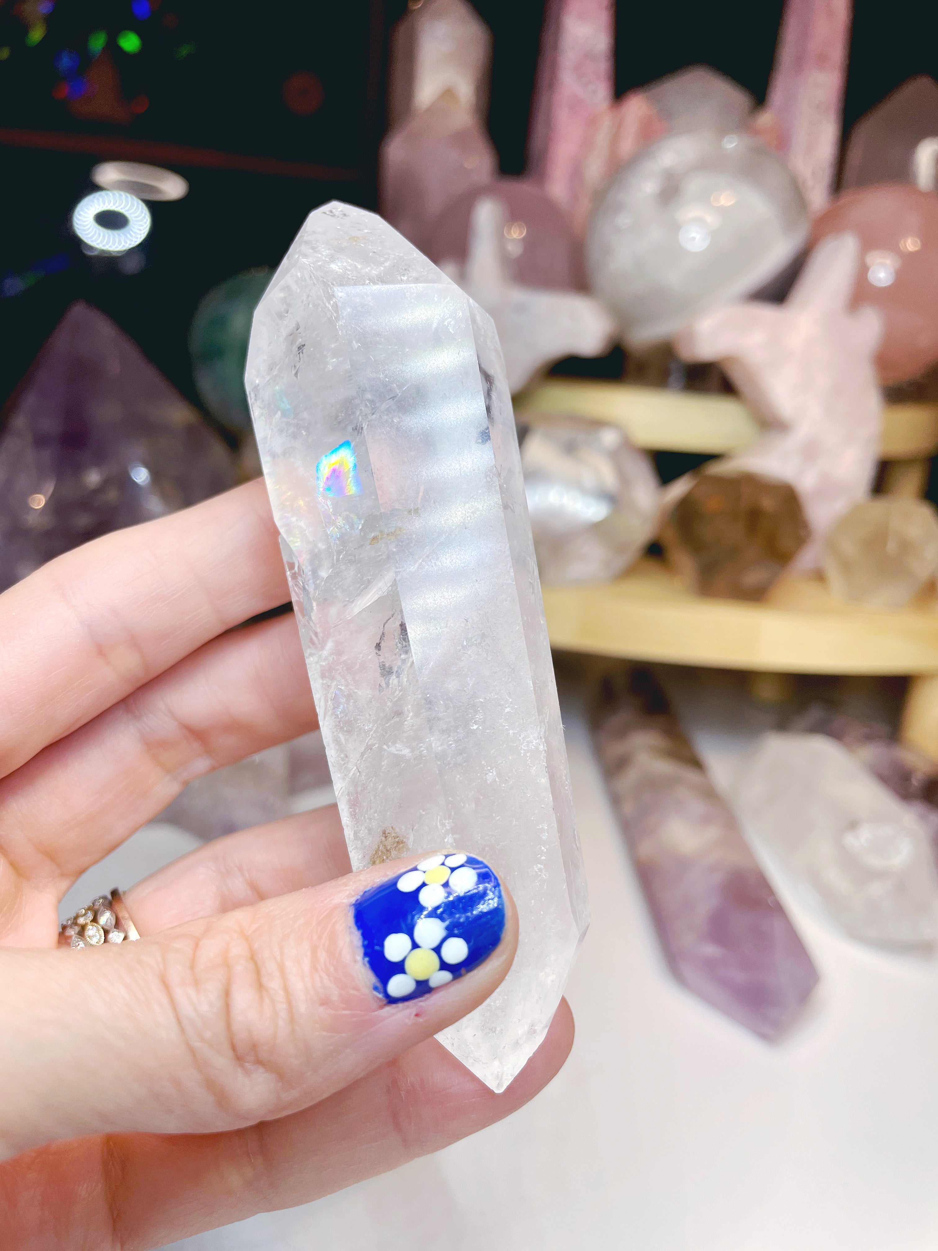 Double Terminated Clear Quartz Point w/ inclusions - Baltic Mermaid