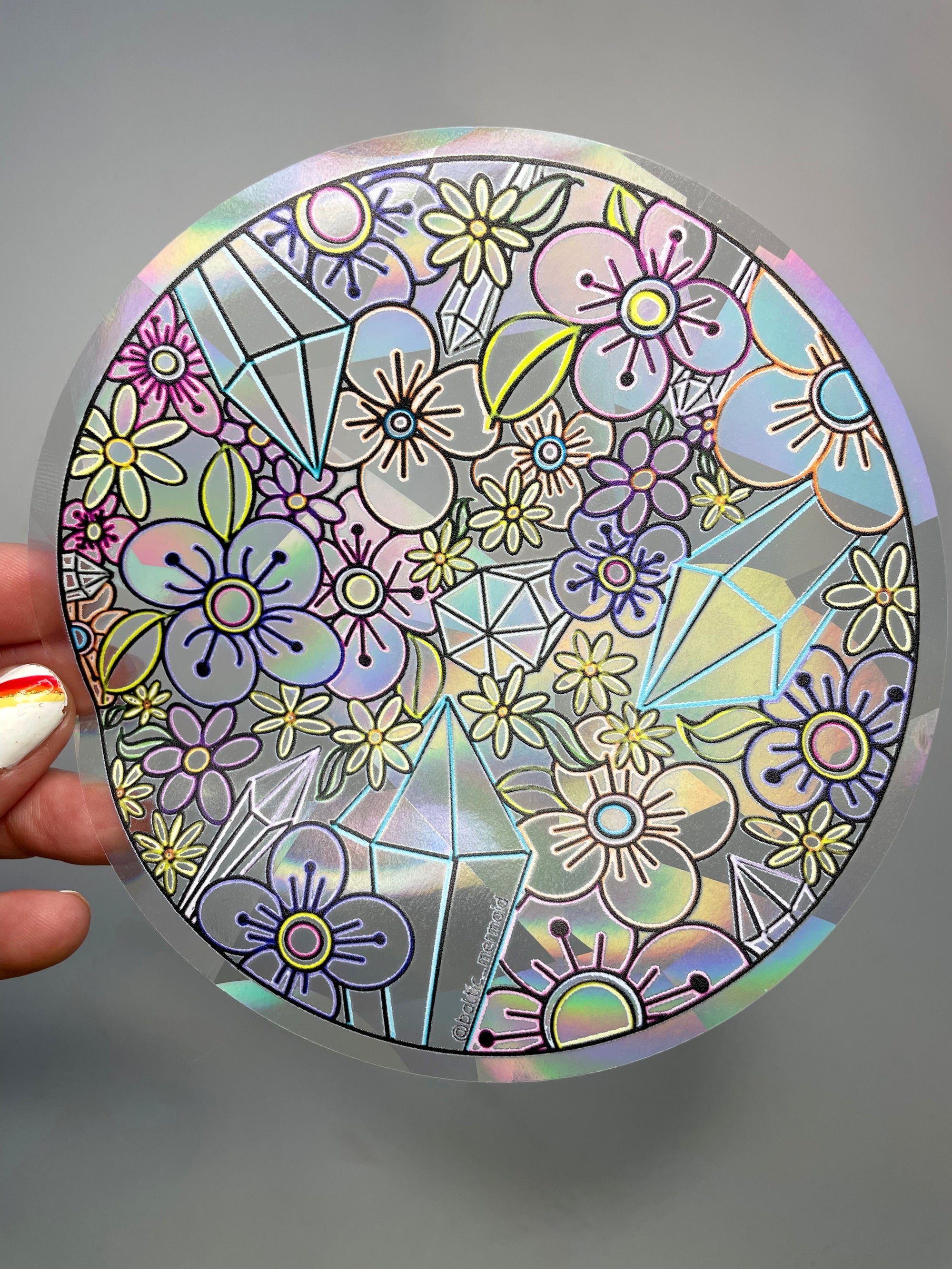 Floral Rainbow Prism Window Decal