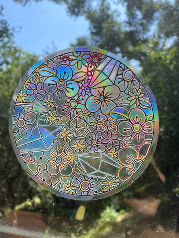 Floral Rainbow Prism Window Decal