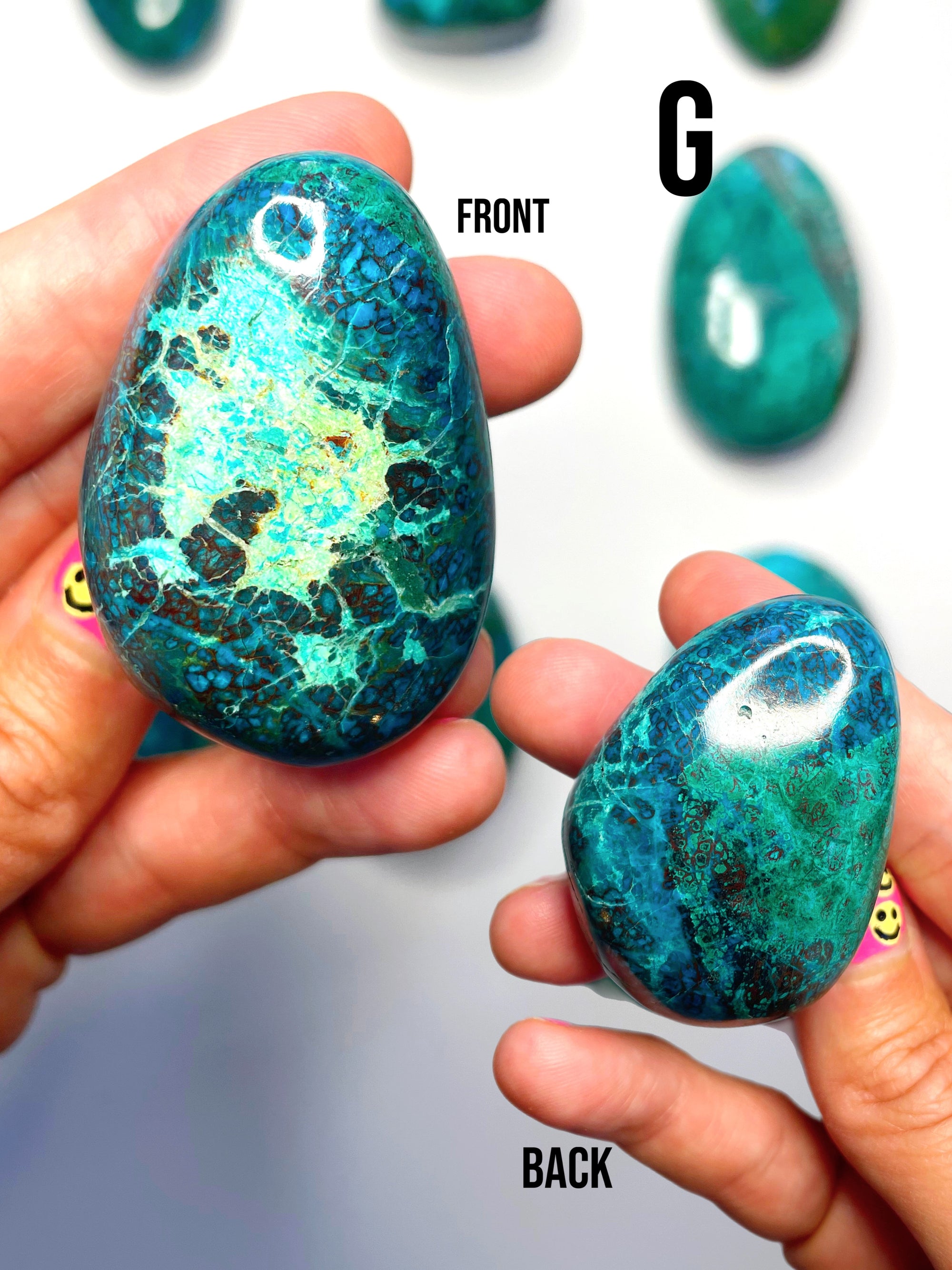 Chrysocolla Palm Stones/Large Tumbles