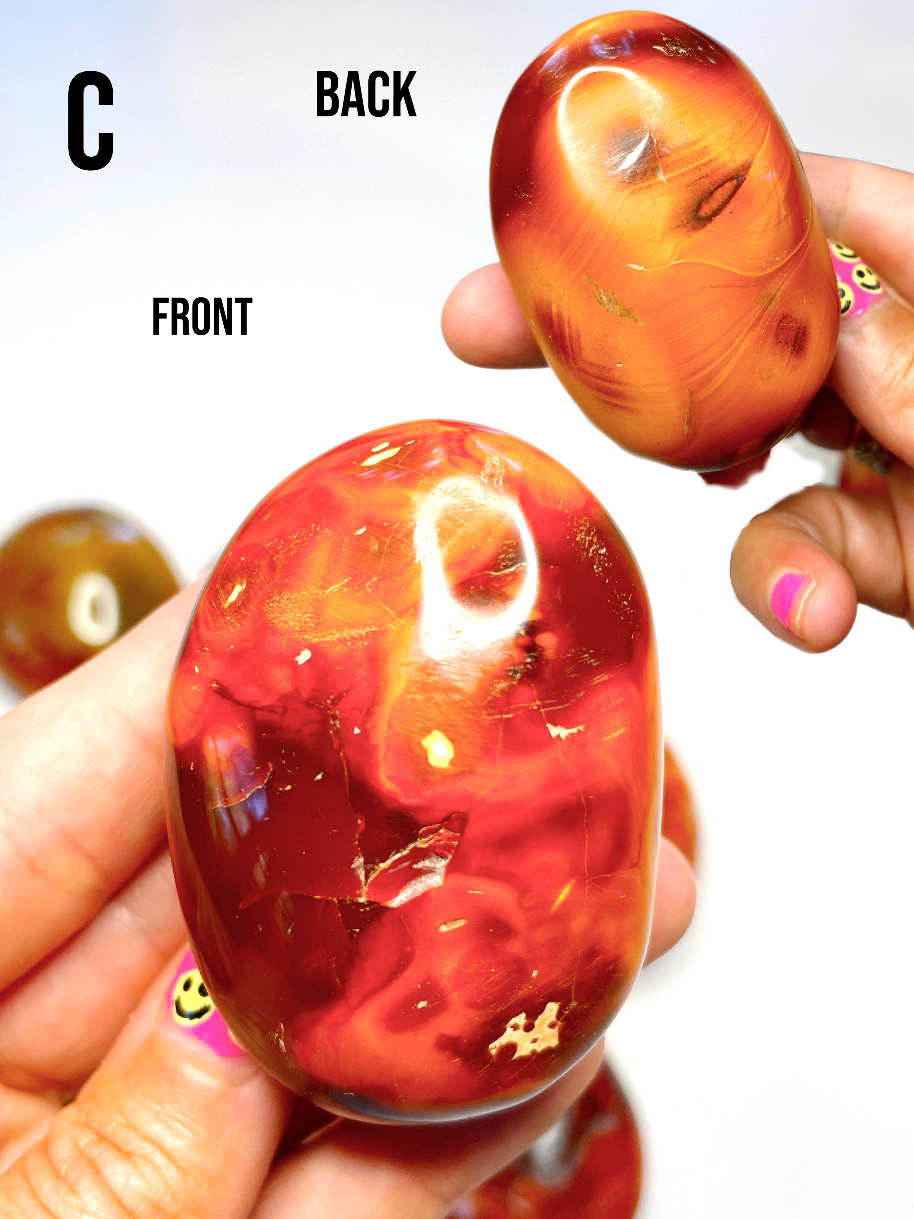 Carnelian Agate Palm Stones - Baltic Mermaid