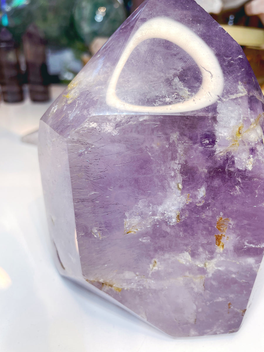 Rutilated Amethyst Tower