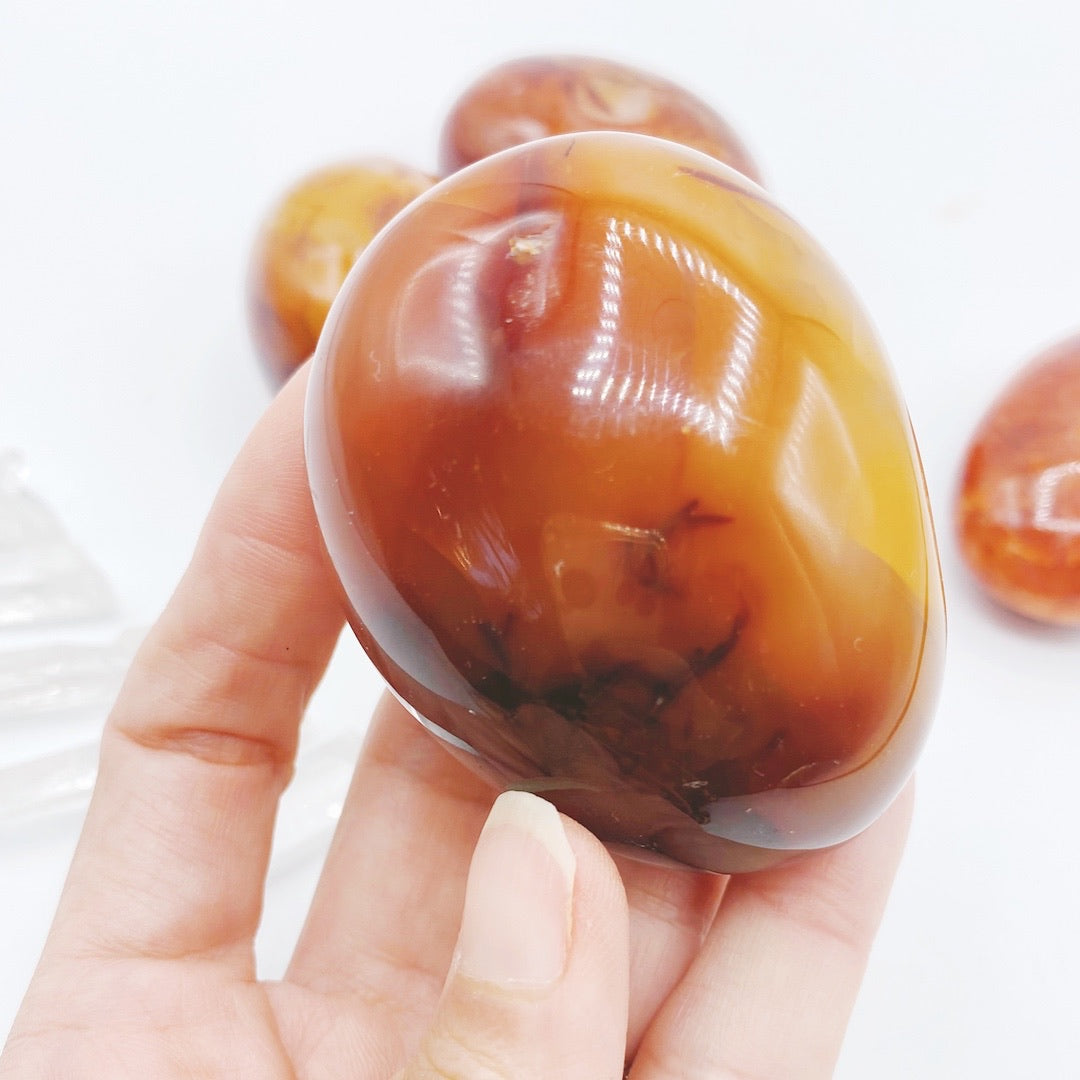 Carnelian Agate Palm Stones